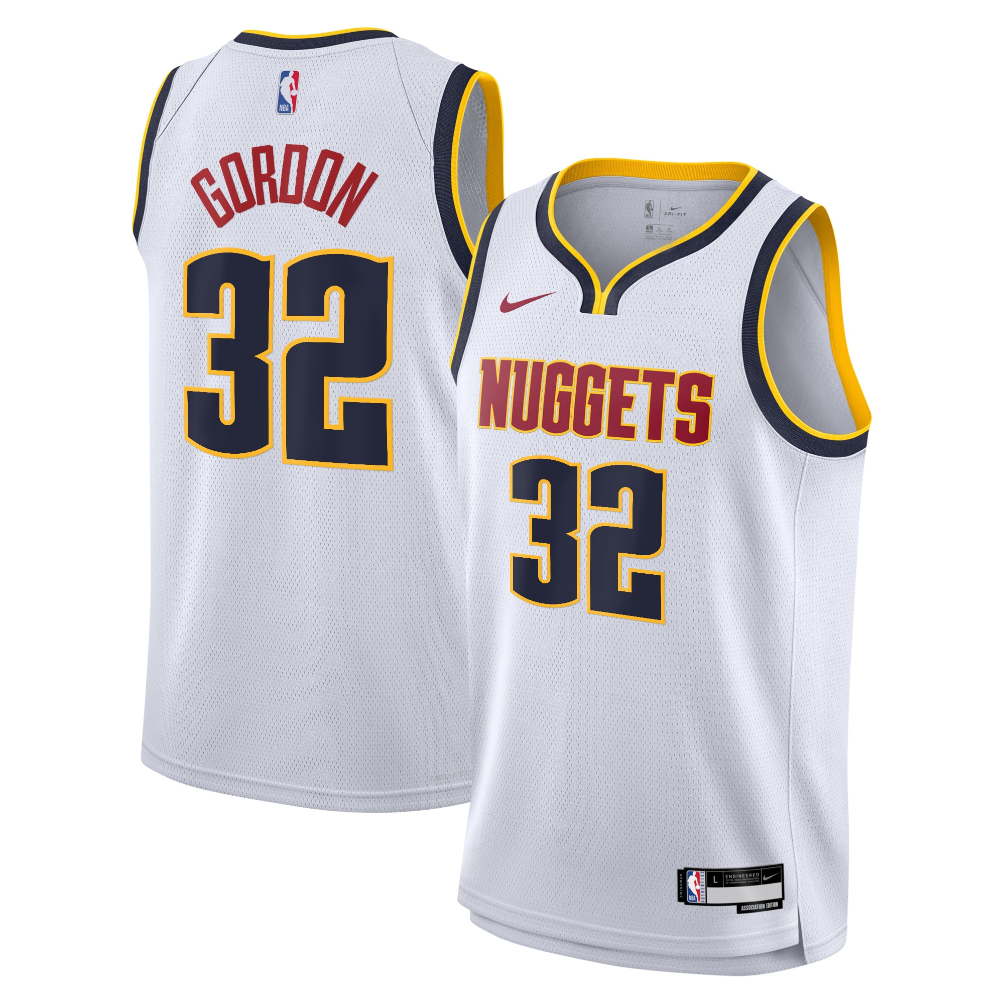 Camiseta Association Swingman de los Denver Nuggets - Blanco - Aaron Gordon - Jóvenes - JS744 