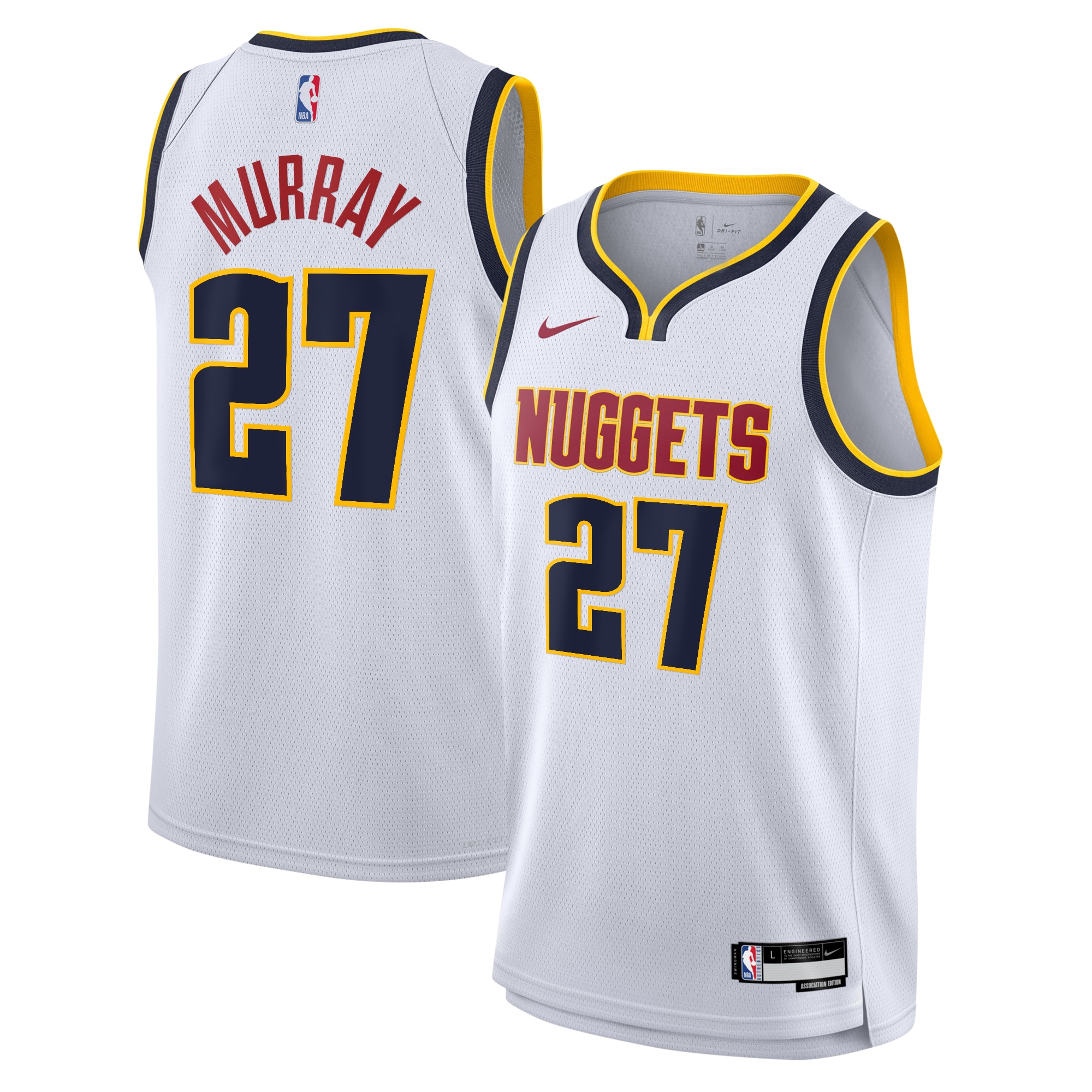 Camiseta Association Swingman de los Denver Nuggets - Blanco - Jamal Murray - Jóvenes - JS748 