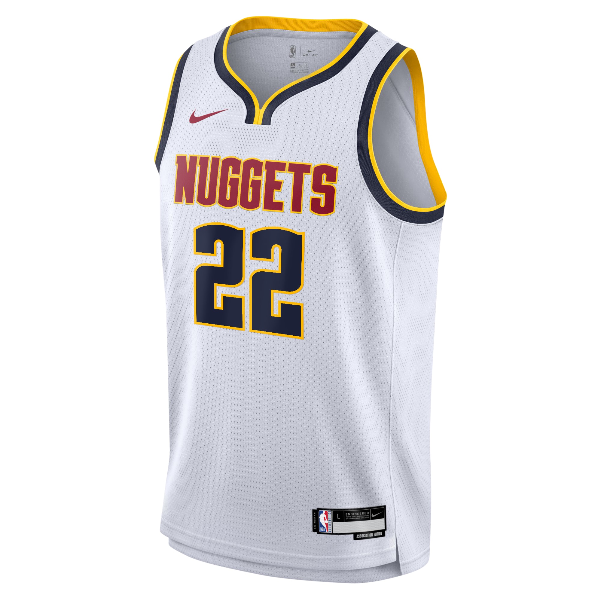 Alternative view of Camiseta Association Swingman de los Denver Nuggets - Blanco - Zeke Nnaji - Jóvenes - JS169 