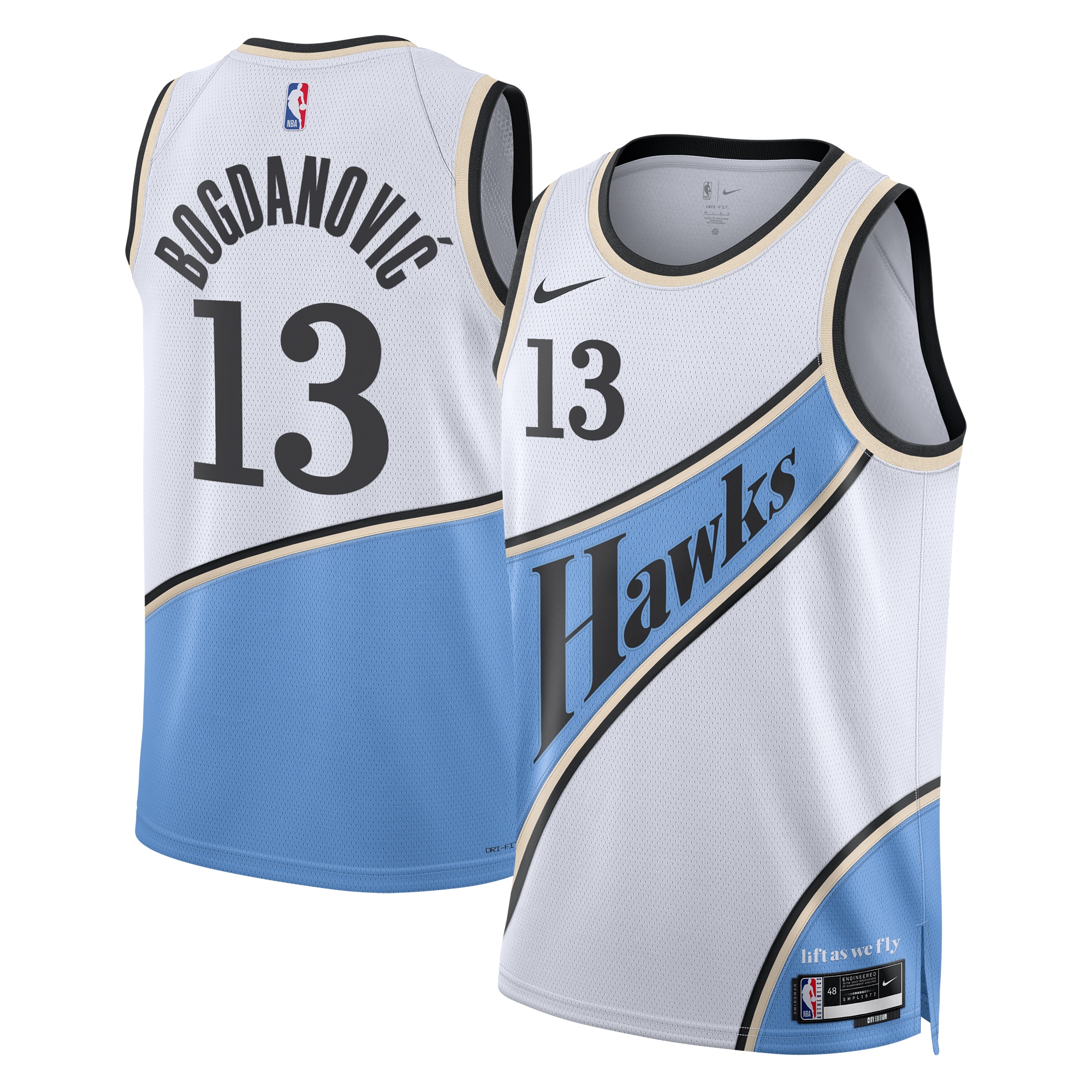 Camiseta City Edition Swingman de los Atlanta Hawks 2024 - Blanco - Bogdan Bogdanović - Unisex - JS919 