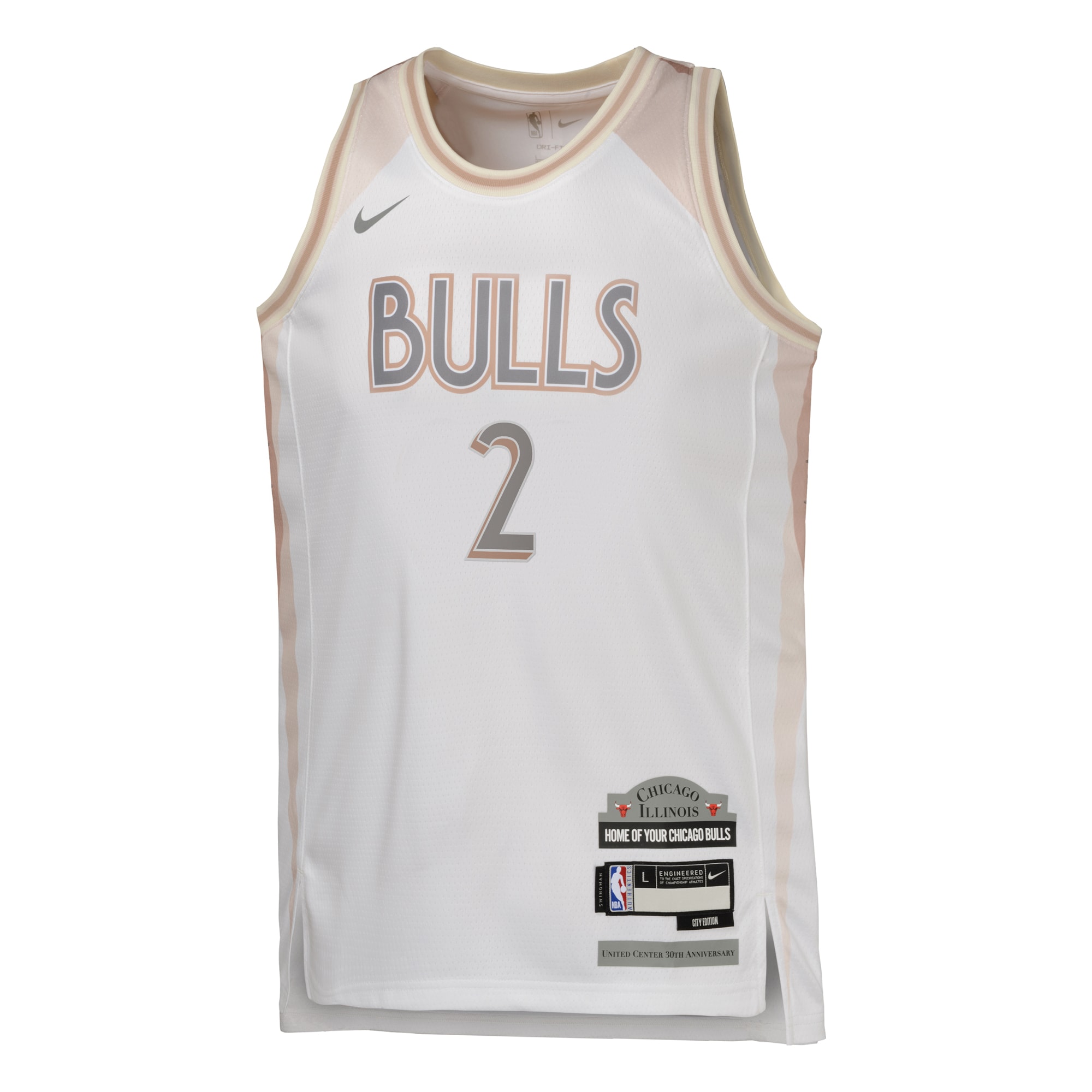 Alternative view of Camiseta City Edition Swingman de los Chicago Bulls Camiseta 2024 - Blanco - Lonzo Ball - Juvenil - JS776 