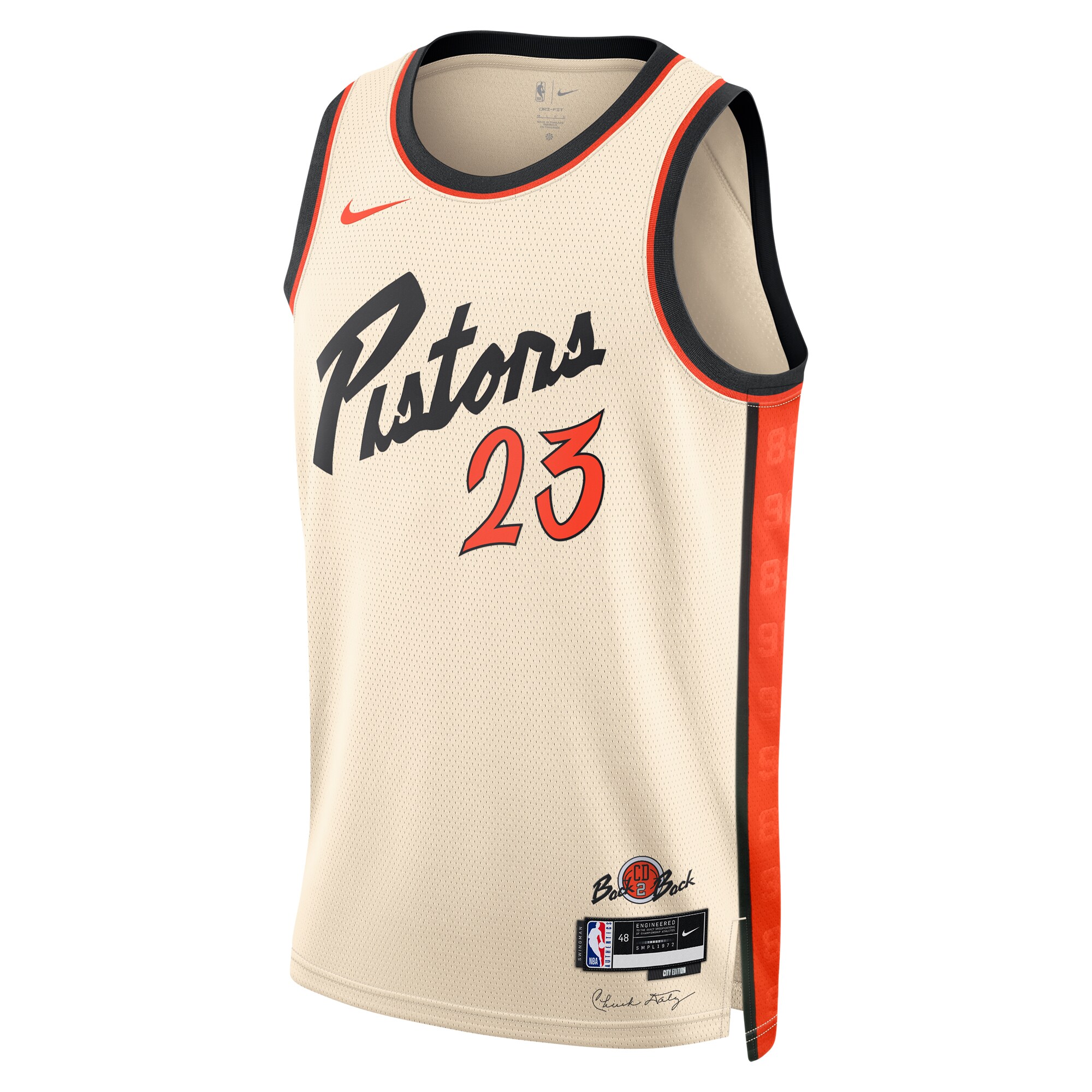 Alternative view of Camiseta City Edition Swingman de los Detroit Pistons 2024 - Crema - Jaden Ivey - Unisex - JS699 