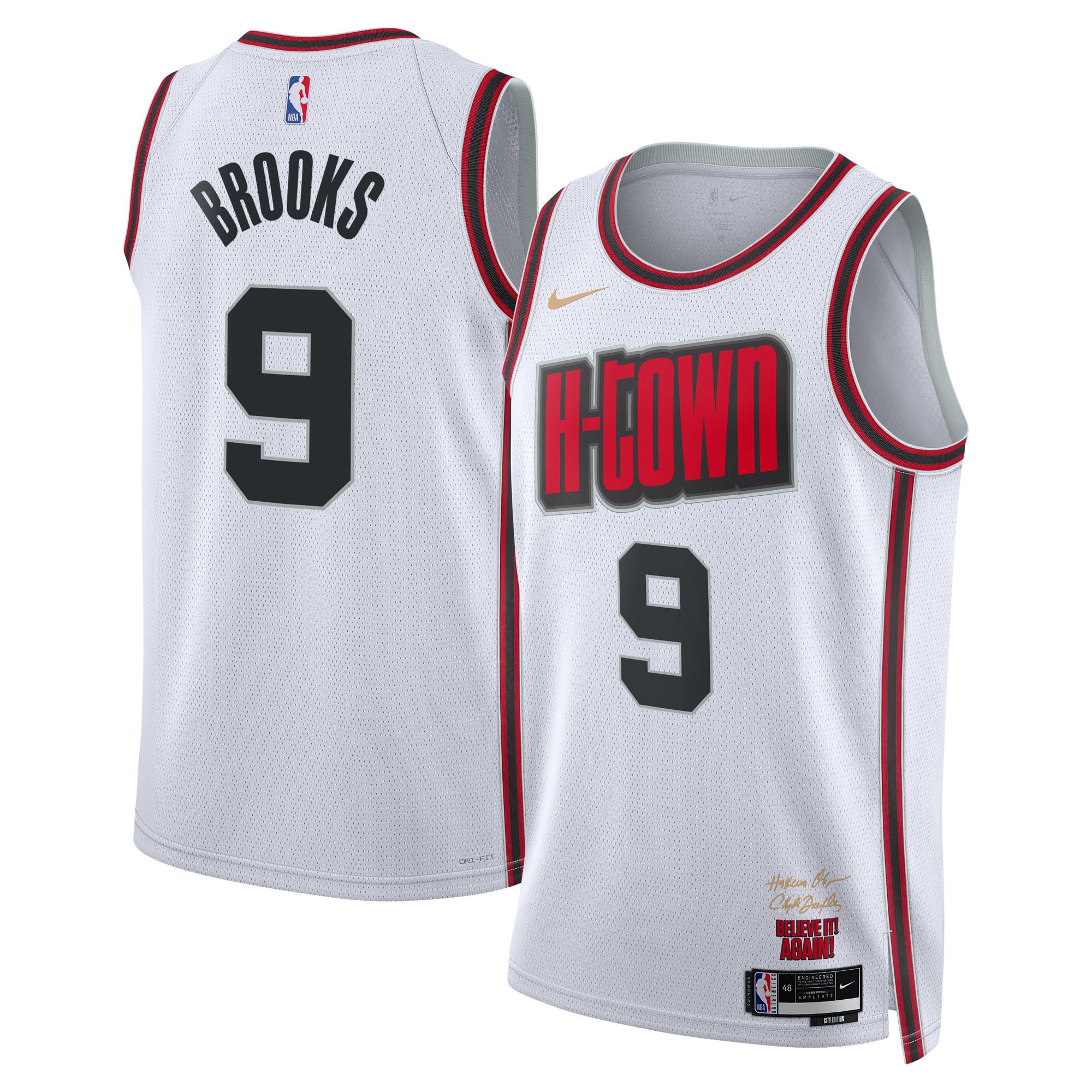 Camiseta City Edition Swingman de los Houston Rockets 2024 - Blanca - Dillon Brooks - Unisex - JS603 