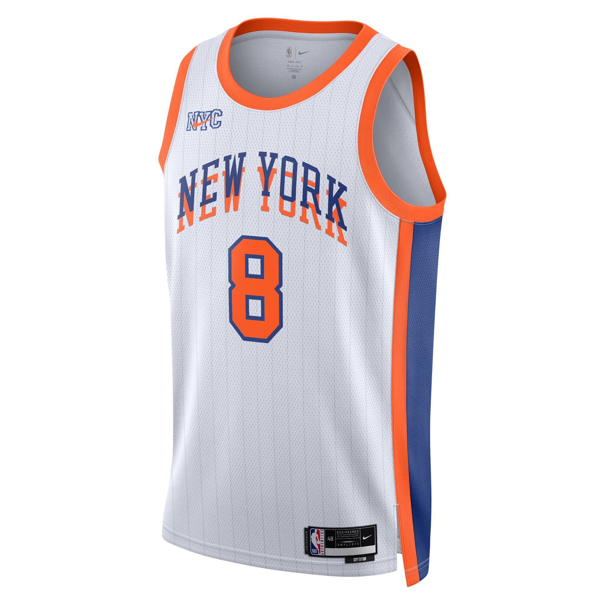 Alternative view of Camiseta City Edition Swingman de los New York Knicks 2024 - Blanca - OG Anunoby - Unisex - JS734 