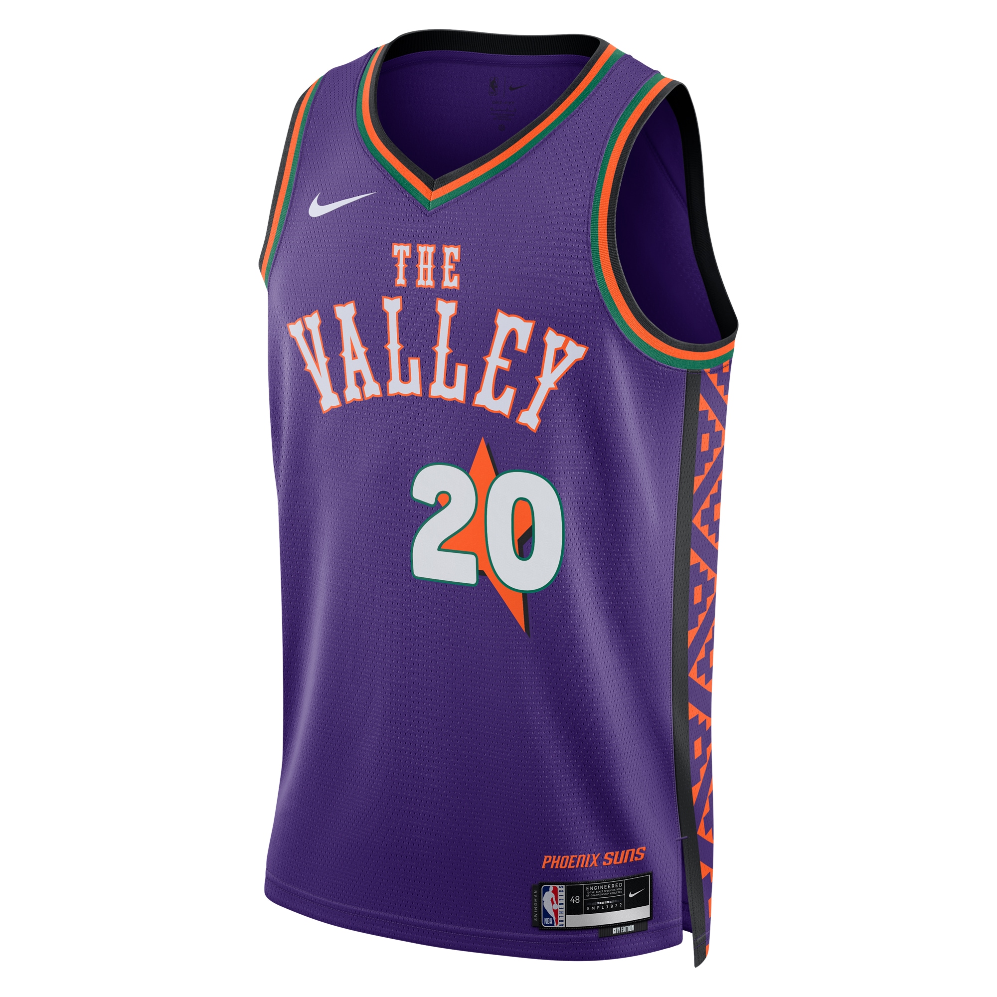 Alternative view of Camiseta City Edition Swingman de los Phoenix Suns 2024 - Púrpura - Jusuf Nurkić - Unisex - JS744 