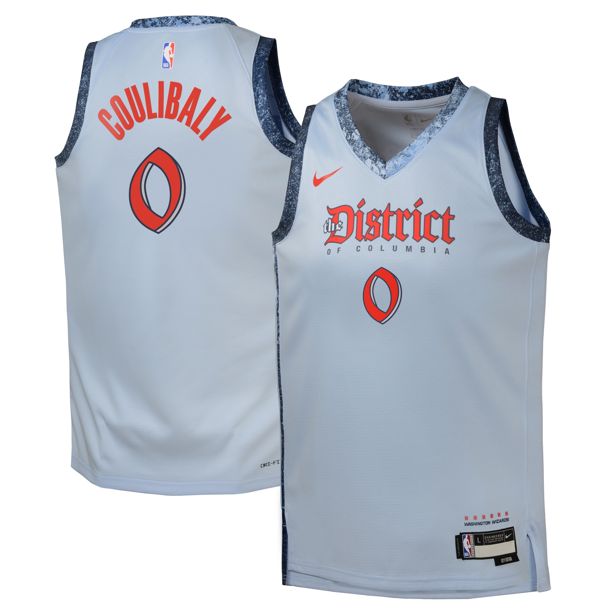 Camiseta City Edition Swingman de los Washington Wizards 2024 - Azul - Bilal Coulibaly - Juvenil - JS294 