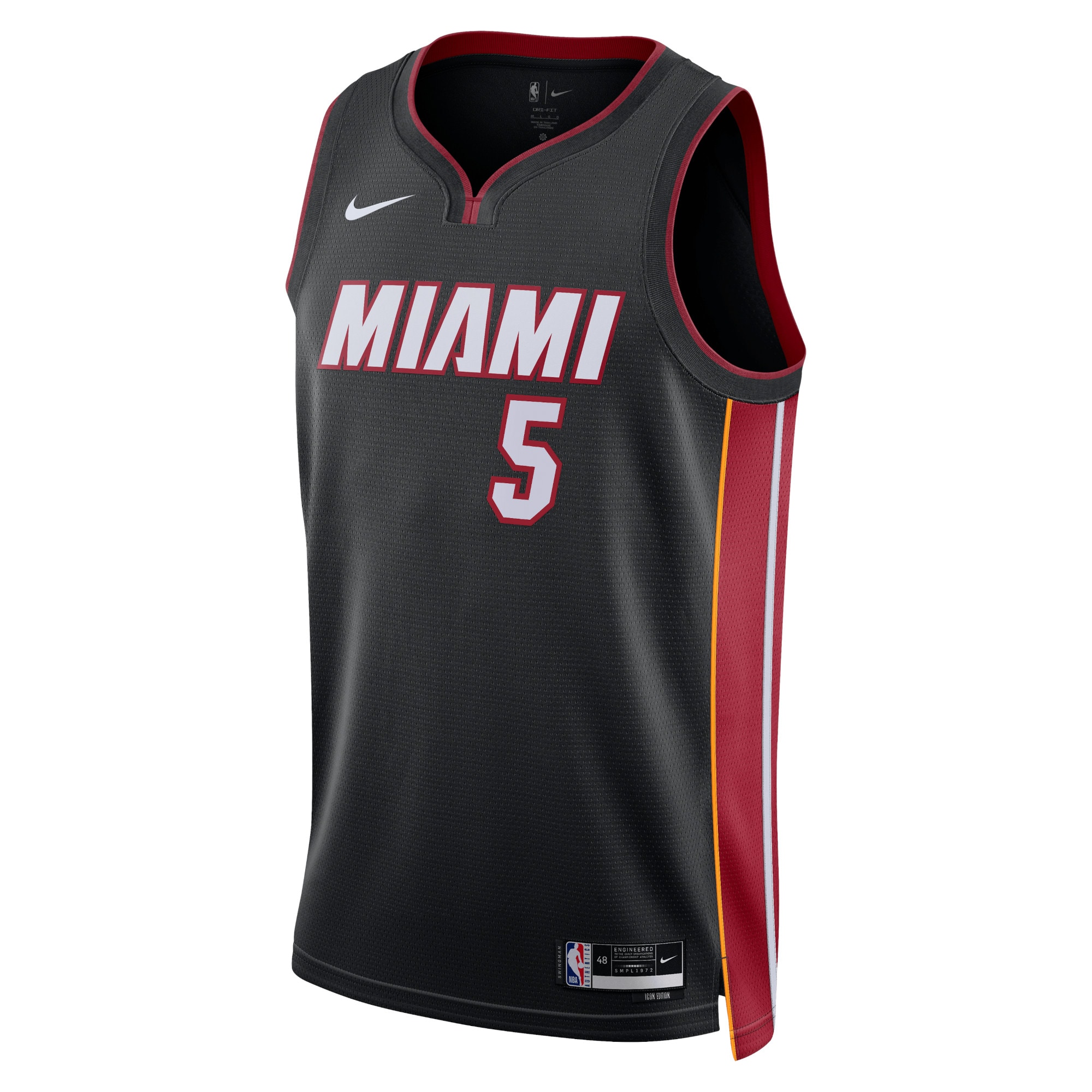 Camiseta Icon Edition Swingman de los Miami Heat - Negro - Nikola Jović - Unisex - JS727 
