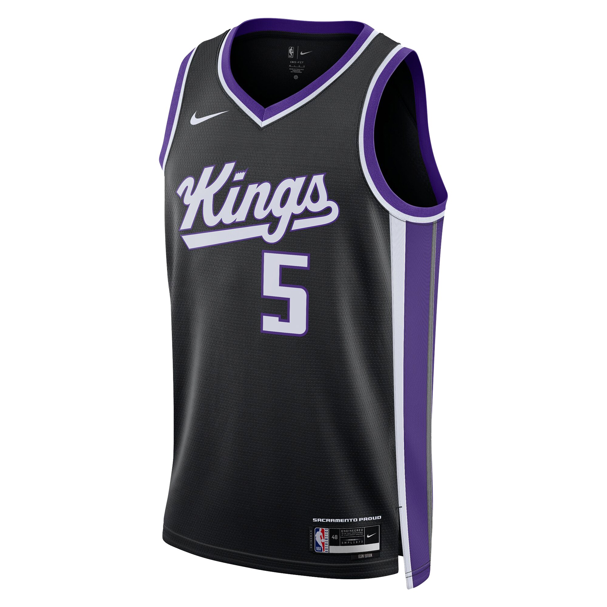 Alternative view of Camiseta Icon Edition Swingman de los Sacramento Kings - Negro - De'Aaron Fox - Unisex - JS807 