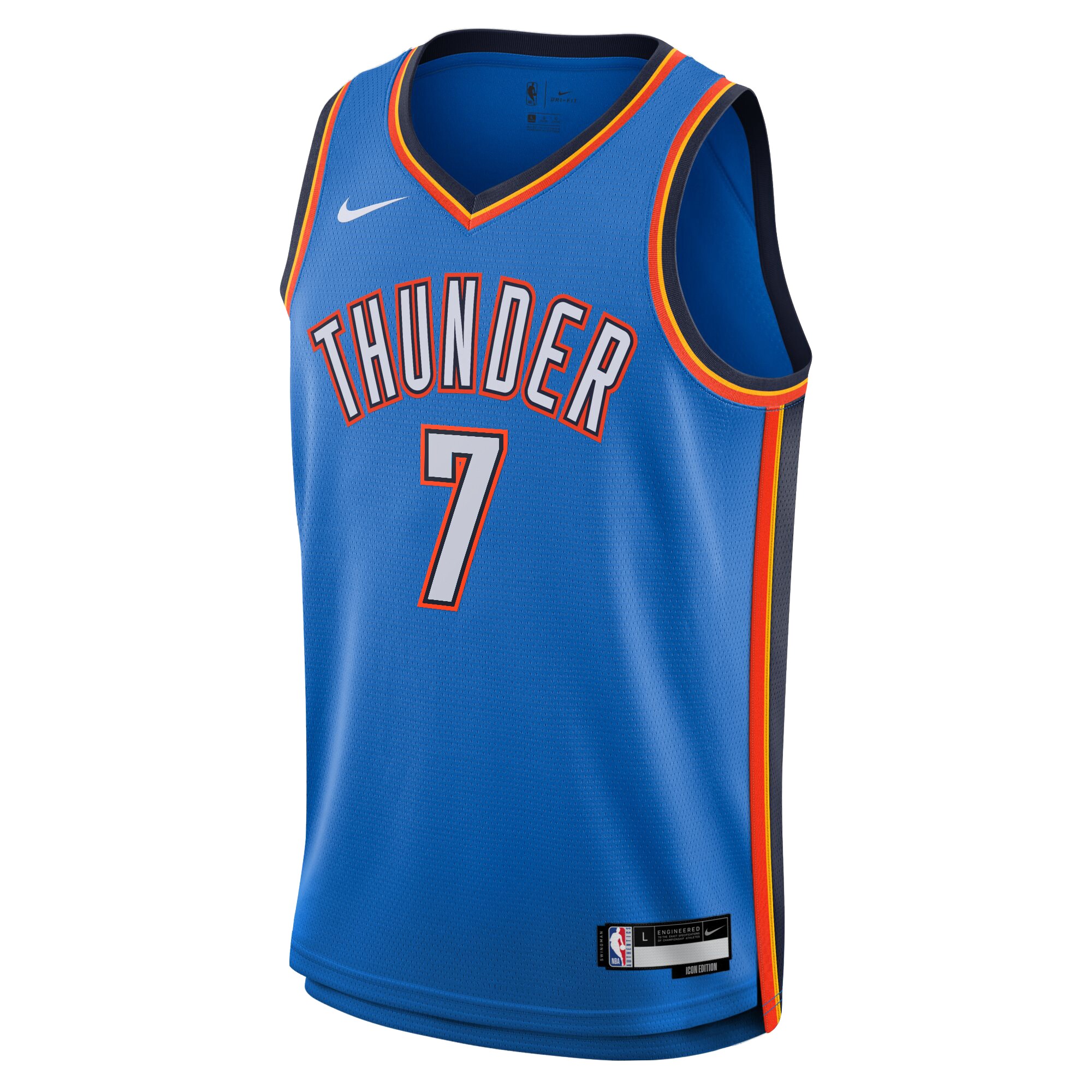 Alternative view of Camiseta Icon Edition Swingman de Oklahoma City Thunder - Azul - Chet Holmgren - Jóvenes - JS473 