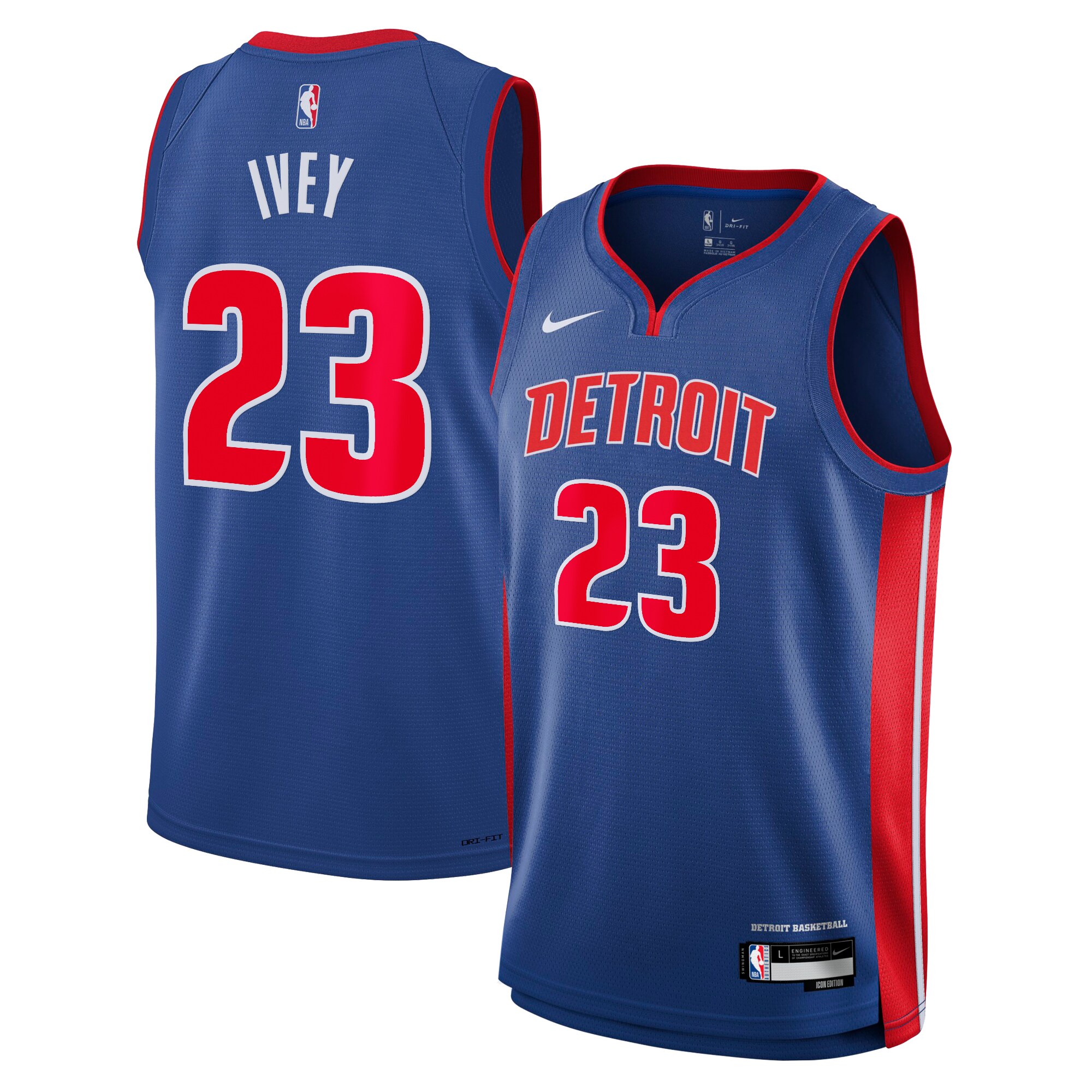 Camiseta Icon Swingman de los Detroit Pistons - Azul - Jaden Ivey - Jóvenes - JS684 