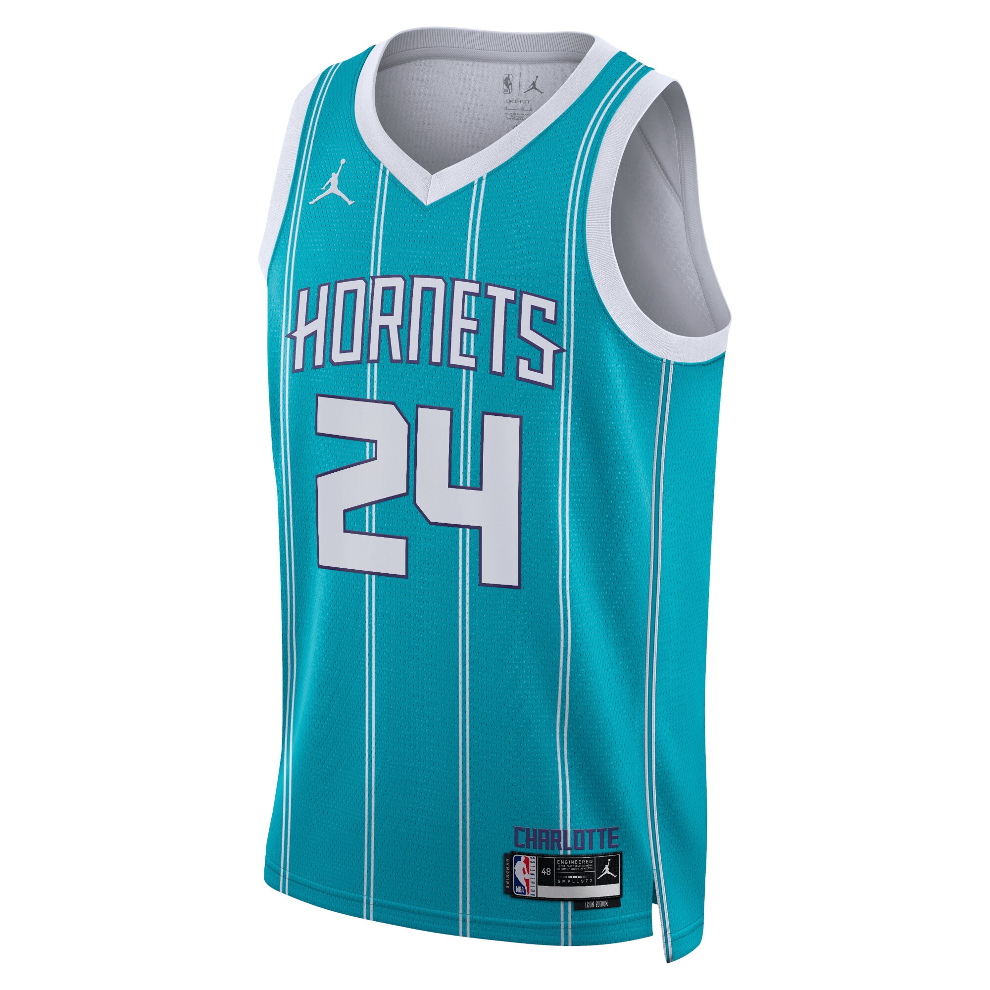 Alternative view of Camiseta Jordan Brand Icon Edition Swingman de los Charlotte Hornets - Verde azulado - Brandon Miller - Unisex - JS400 