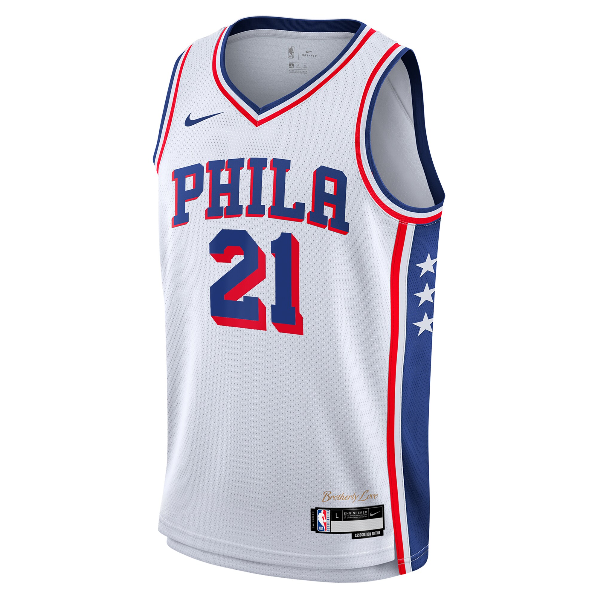 Alternative view of Camiseta Philadelphia 76ers Association Swingman - Azul marino - Joel Embiid - Jóvenes - JS523 