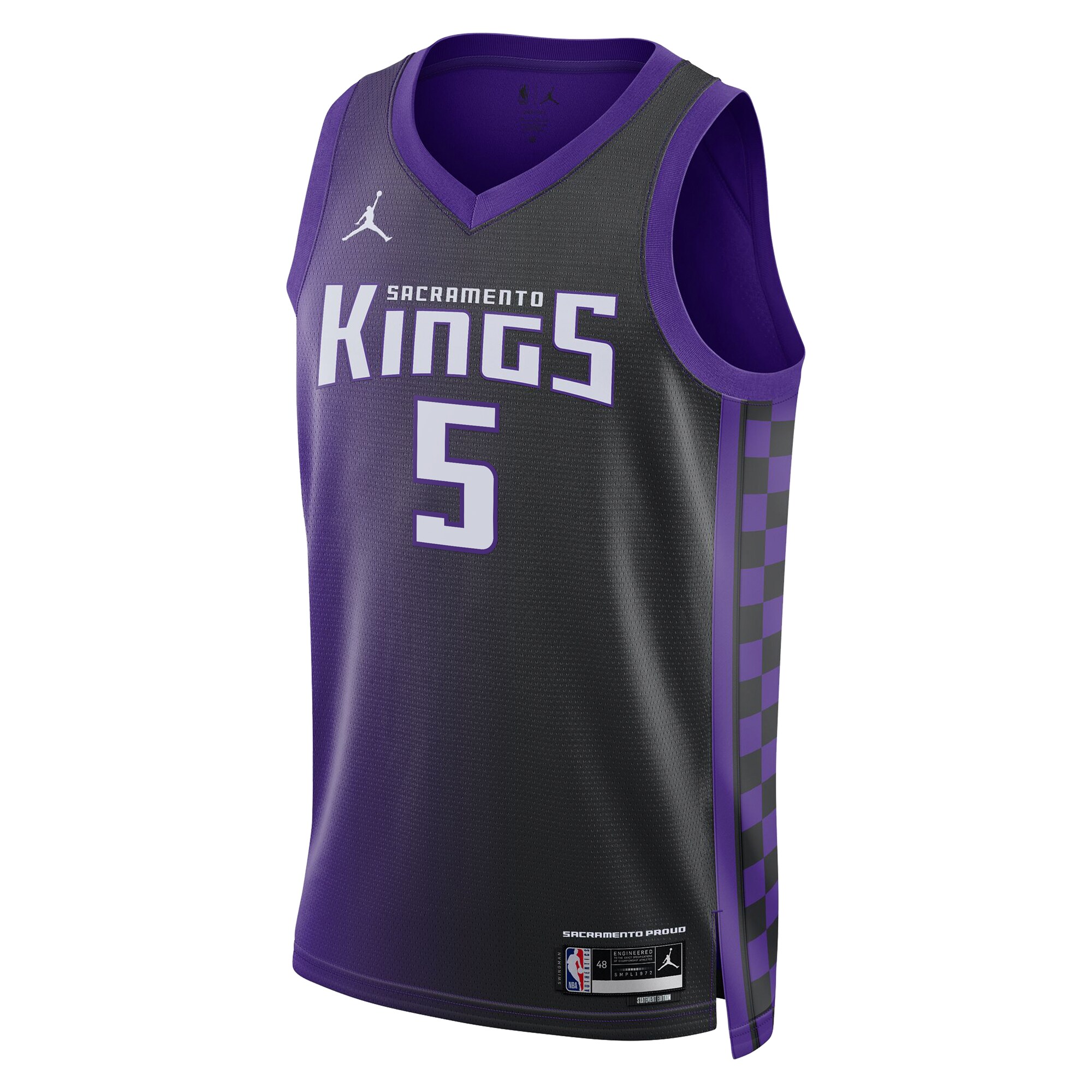 Alternative view of Camiseta Sacramento Kings Jordan Brand Statement Edition Swingman - Púrpura - De'Aaron Fox - Unisex - JS112 