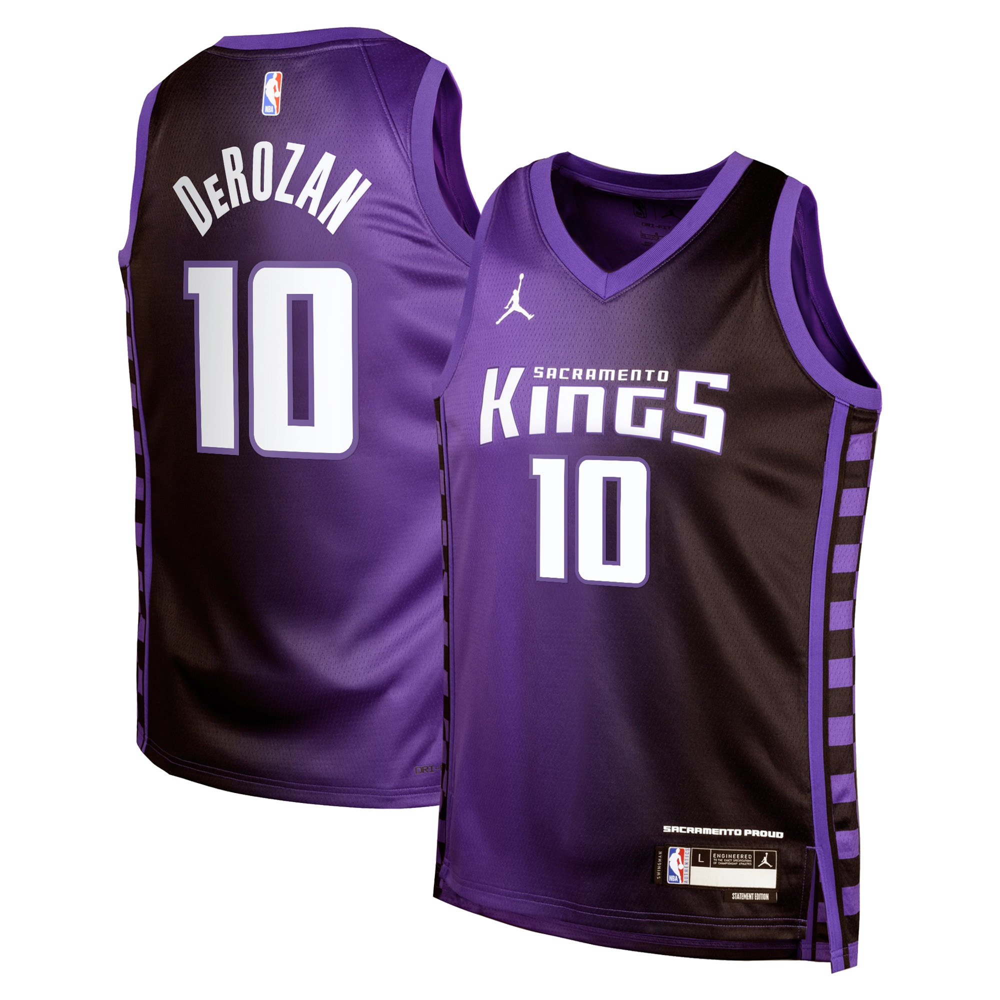 Camiseta Swingman de los Sacramento Kings Jordan Brand Statement Edition - Púrpura - DeMar DeRozan - Jóvenes - JS505 