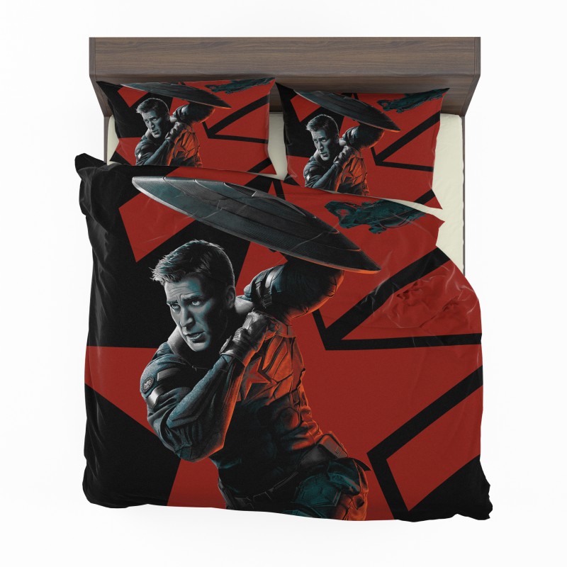 Alternative view of Captain America Chris Evans Marvel Comics Bedding Set - Custom Bedding Set