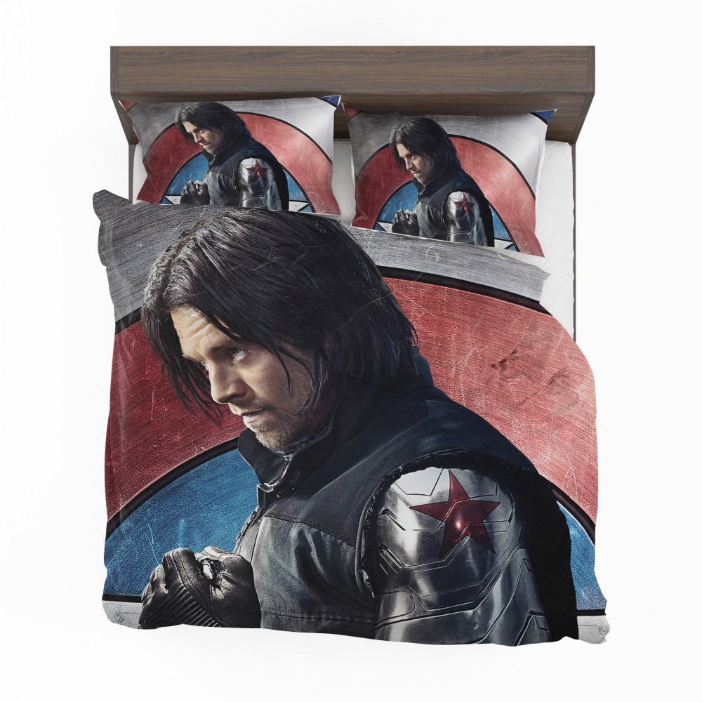 Alternative view of Captain America Civil War Movie Sebastian Stan Winter Soldier Bedding Set - Custom Bedding Set