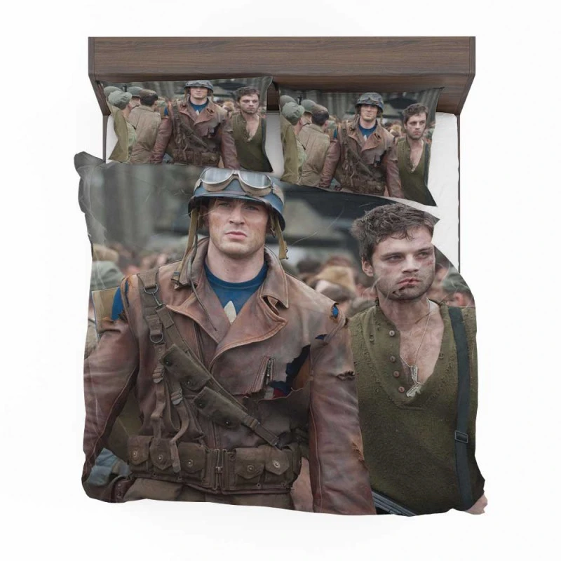 Alternative view of Captain America The First Avenger Movie Steve Rogers Bucky Barnes Bedding Set - Custom Bedding Set