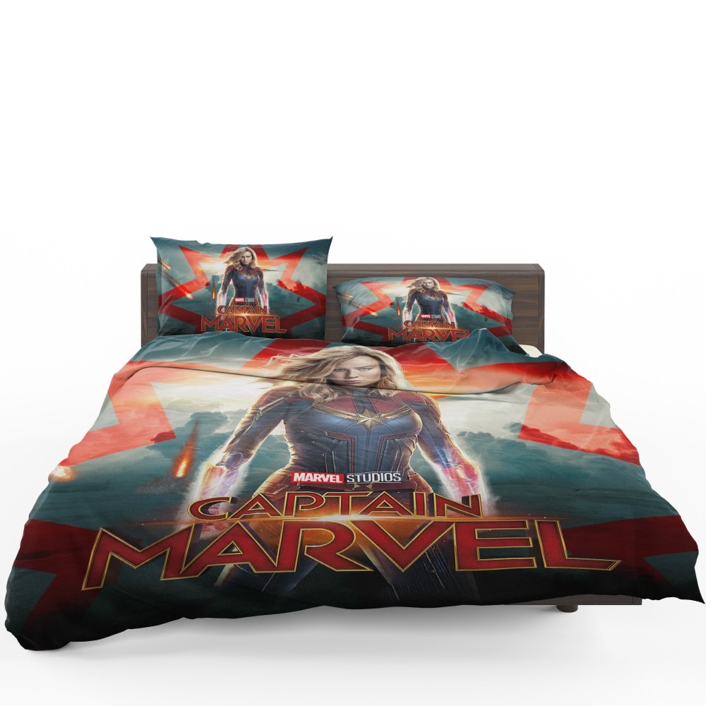 Captain Marvel Movie Brie Larson Marvel Cinematic Universe Bedding Set - Custom Bedding Set