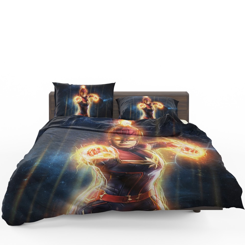 Captain Marvel Movie Carol Danvers Super Women Bedding Set - Custom Bedding Set