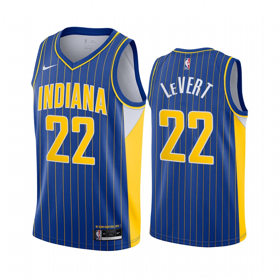 Caris Levert Indiana Pacers City Edition Blue #22 Basketball Jersey 2021 Trade