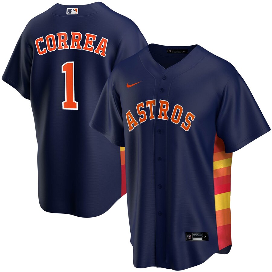 Carlos Correa Houston Astros Alternate 2020 Replica Player Baseball Jersey ÃƒÂ¢Ã¢â€šÂ¬Ã¢â‚¬Å“ Navy