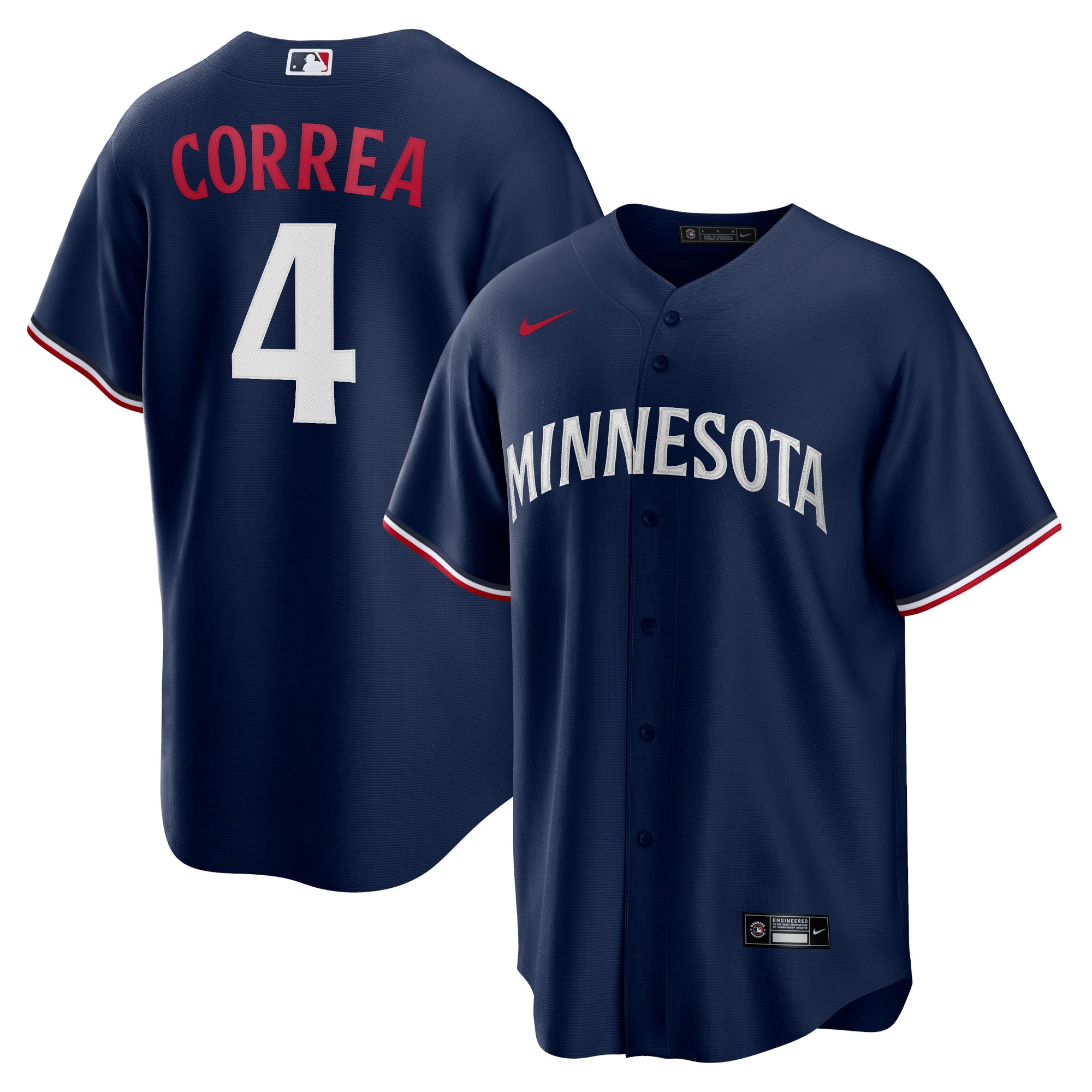Alternative view of Carlos Correa Minnesota Twins Alternate Replica Player Baseball Jersey – Navy