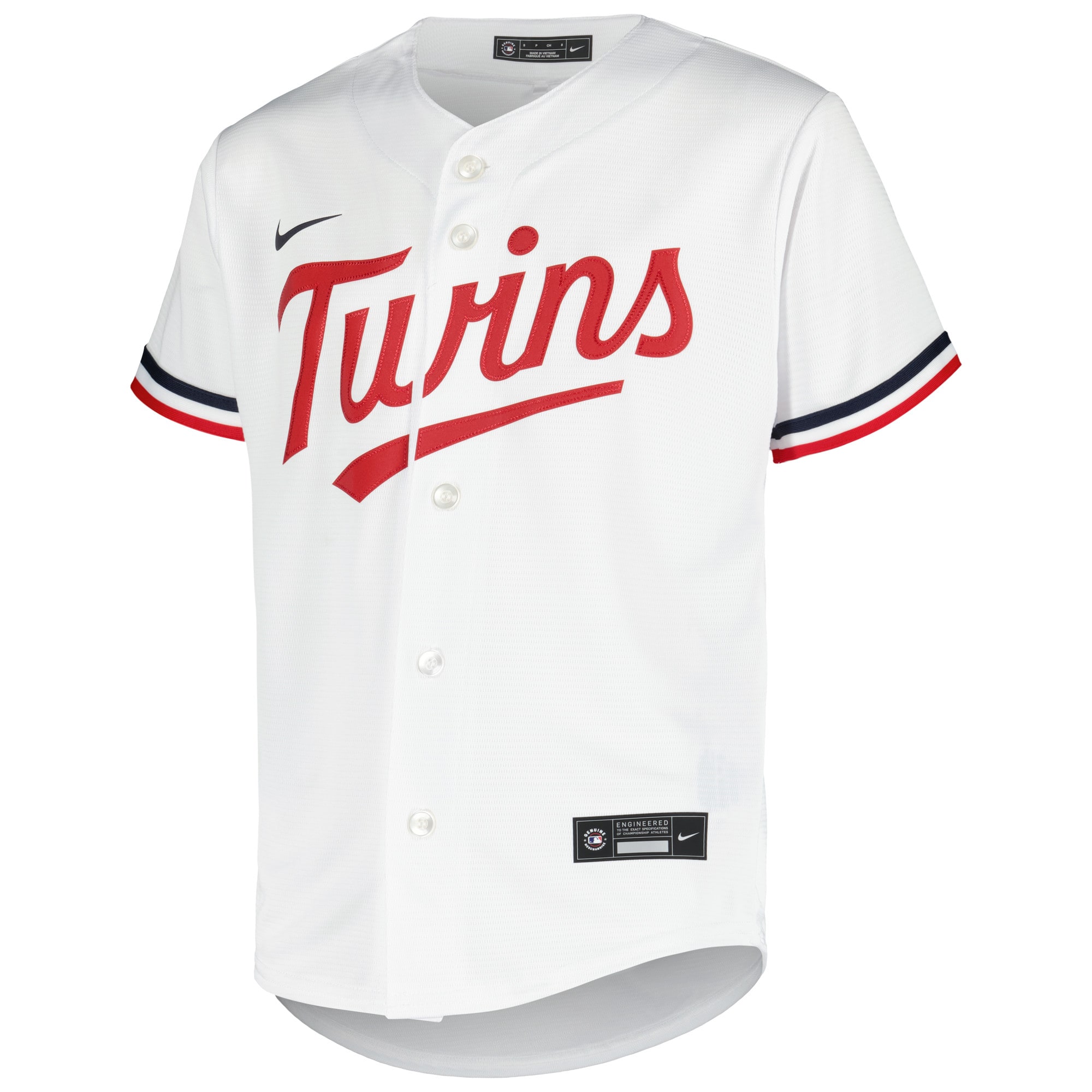 Alternative view of Carlos Correa Minnesota Twins Youth Alternate Replica Player Baseball Jersey - White