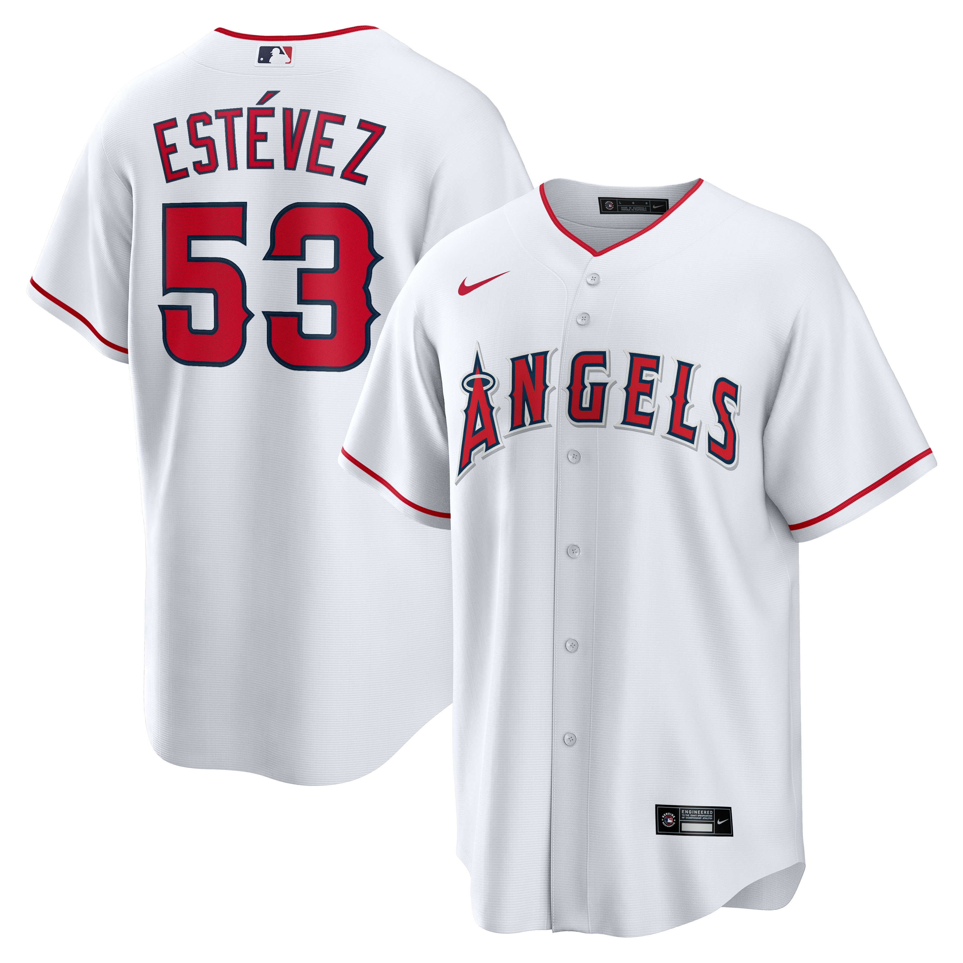 Carlos EstÃƒÆ’Ã‚Â©vez Los Angeles Angels Home Replica Player Baseball Jersey – White