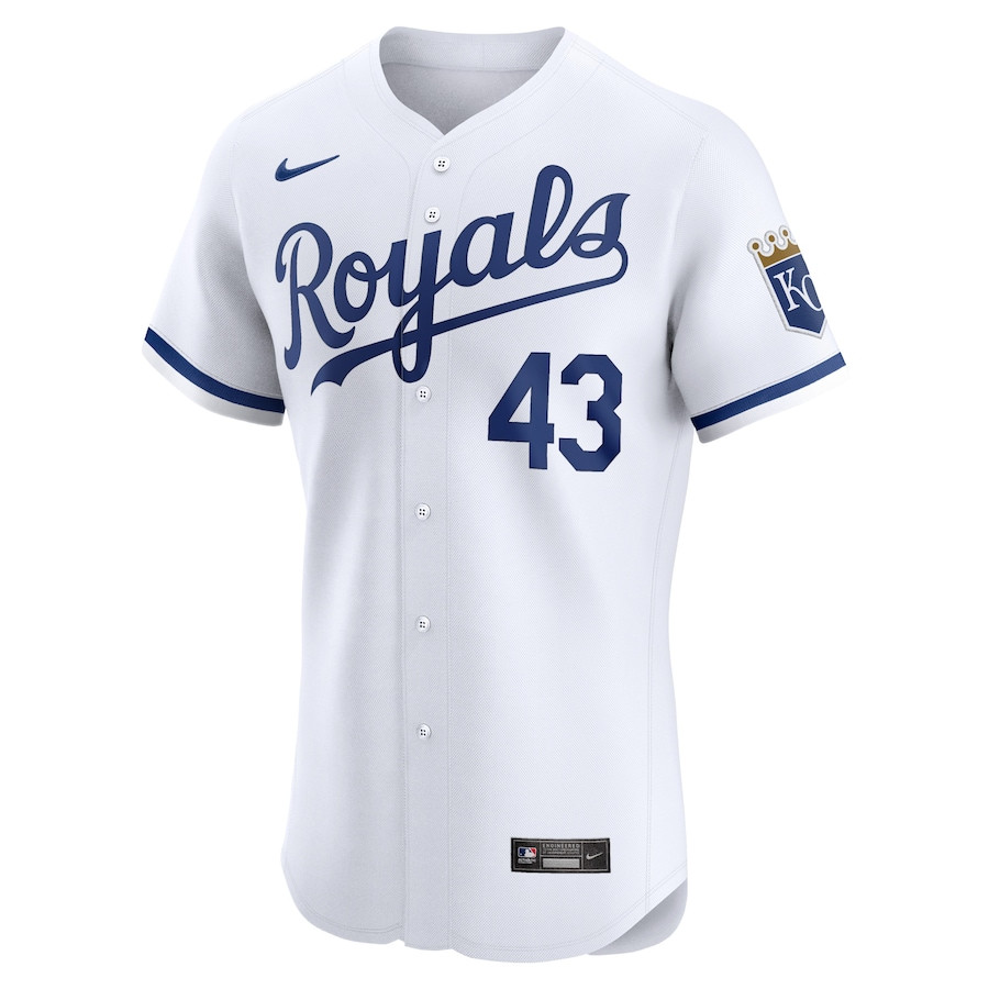 Alternative view of Carlos Hernández 43 Kansas City Royals Home Elite Player Men Baseball Jersey - White 