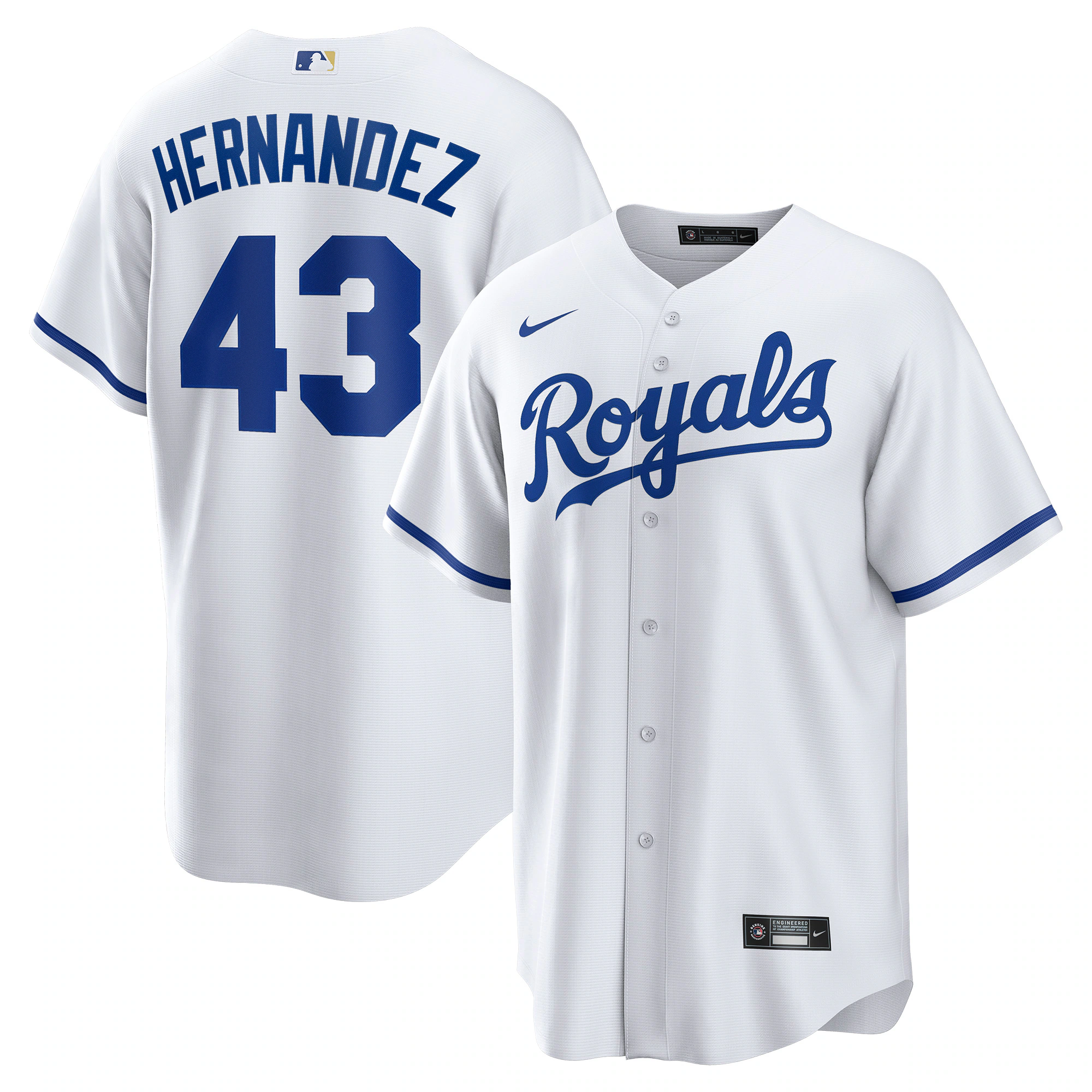 Carlos HernÃƒÆ’Ã‚Â¡ndez Kansas City Royals Home Replica Player Baseball Jersey – White