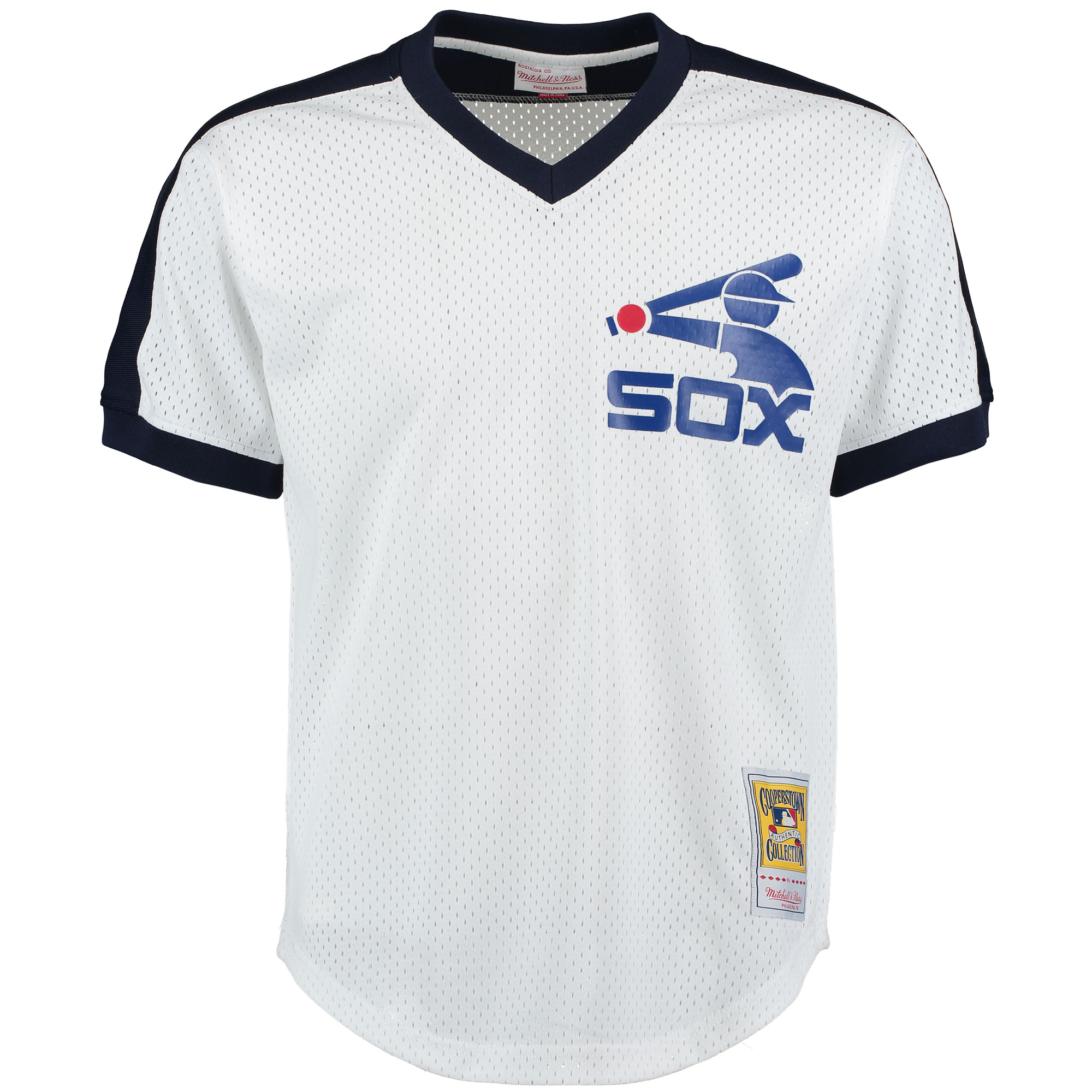 Alternative view of Carlton Fisk Chicago White Sox Mitchell & Ness Cooperstown Mesh Batting Practice Jersey - White