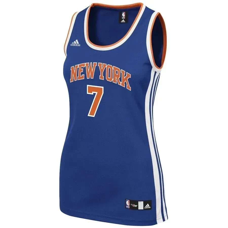 Alternative view of Carmelo Anthony New York Knicks Women's Road Basketball Jersey - Royal - JS406 