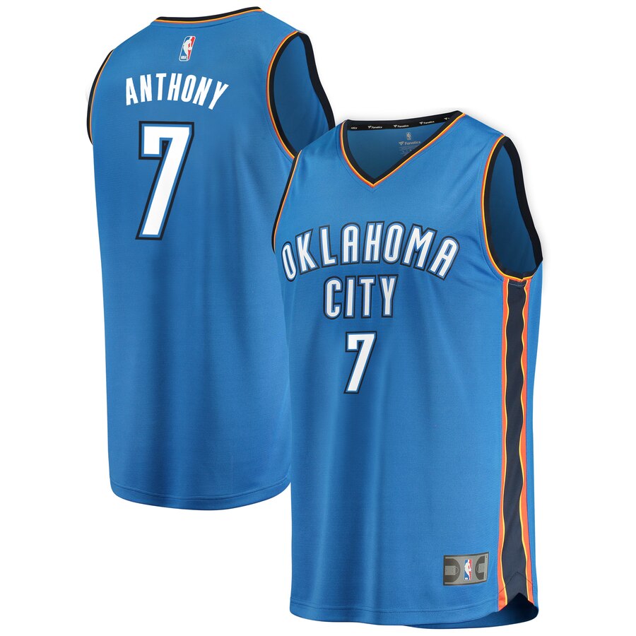 Carmelo Anthony Oklahoma City Thunder Fanatics Branded Fast Break Replica Basketball Jersey Blue - Icon Edition