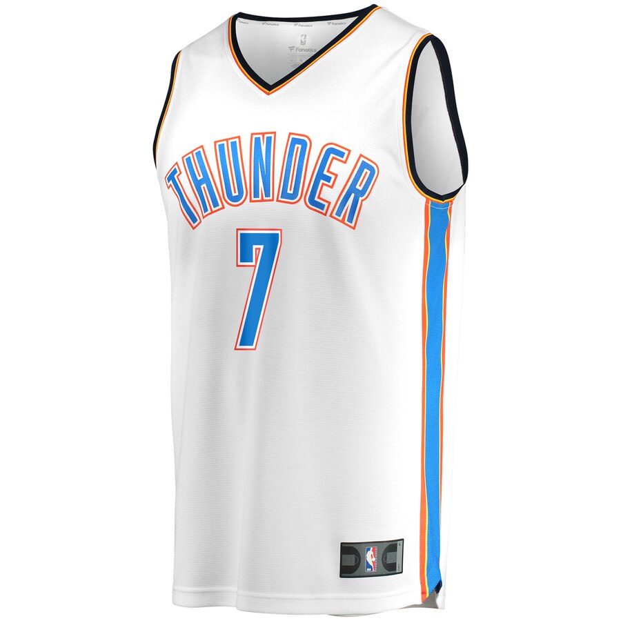 Alternative view of Carmelo Anthony Oklahoma City Thunder Fanatics Branded Fast Break Replica Basketball Jersey White - Association Edition