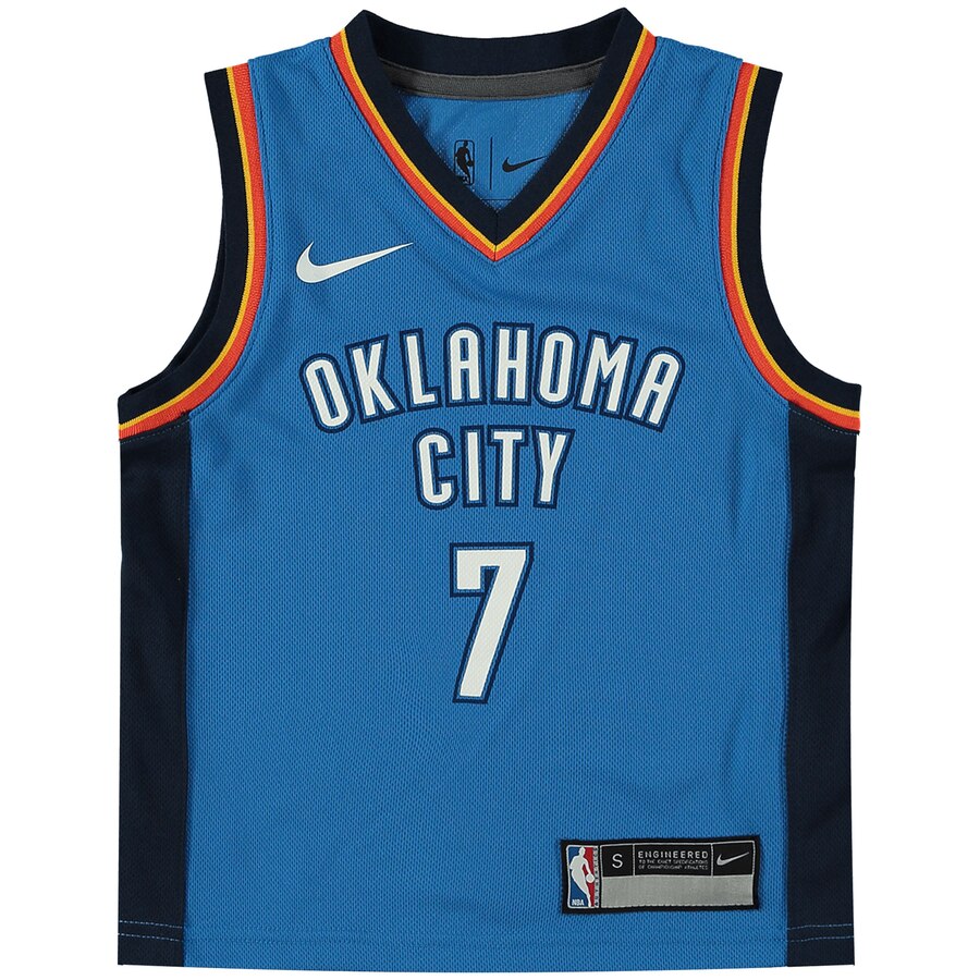 Alternative view of Carmelo Anthony Oklahoma City Thunder Preschool Replica Basketball Jersey Blue - Icon Edition