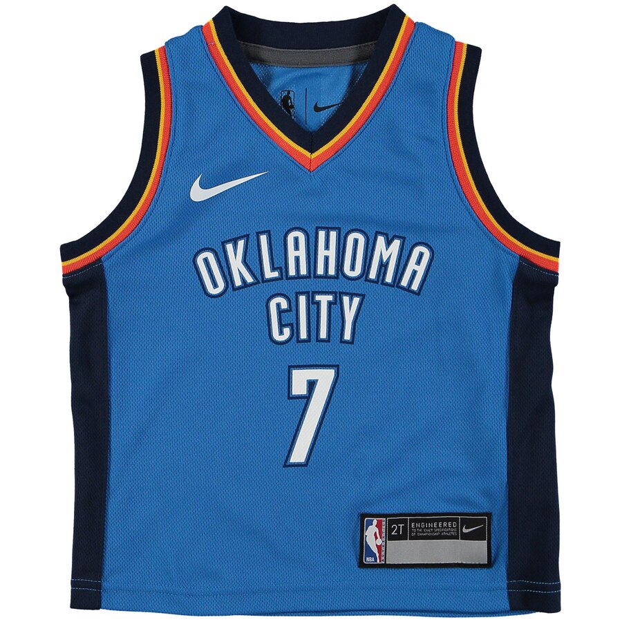Alternative view of Carmelo Anthony Oklahoma City Thunder Toddler Replica Player Basketball Jersey Blue - Icon Edition