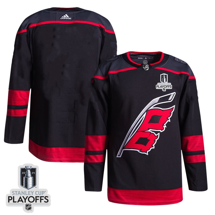 Carolina Hurricanes 2024 NHL Playoffs Patch Home Hockey Jersey - Men, Black - JS147 