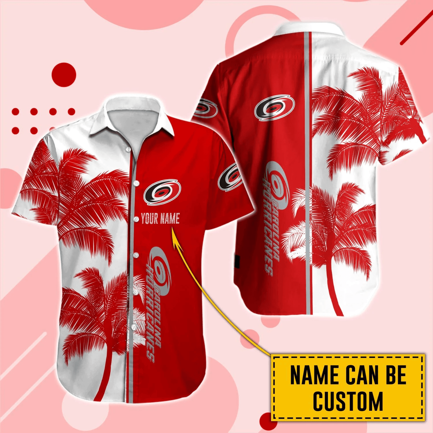 Alternative view of Carolina Hurricanes Hawaiian Shirt And Set - Customized - JS363 