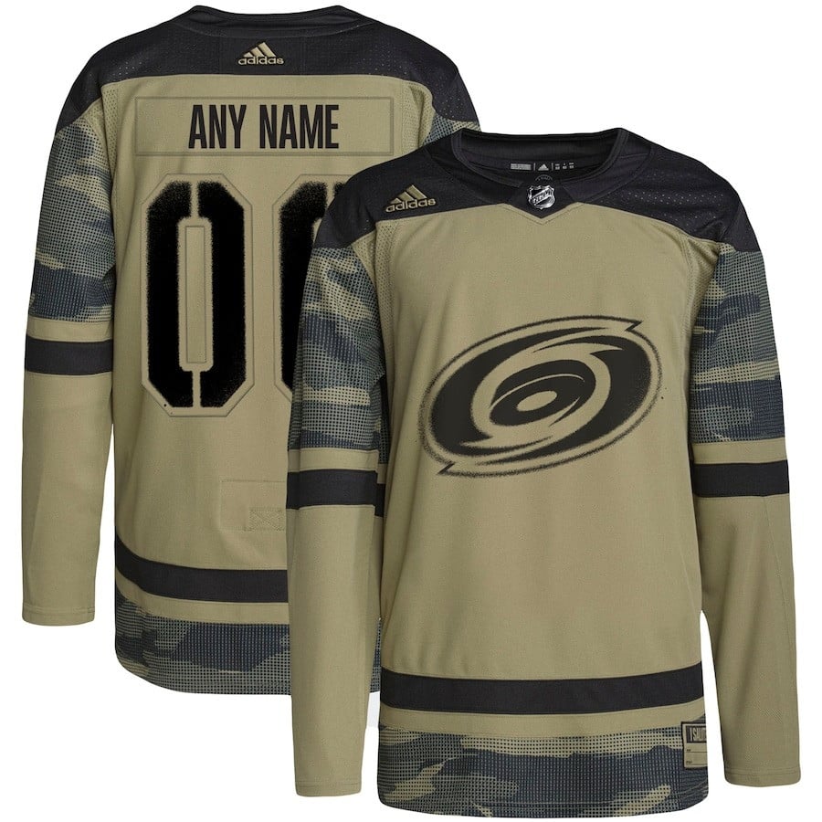 Carolina Hurricanes Military Appreciation Team Custom Practice Hockey Jersey - Camo - JS693 