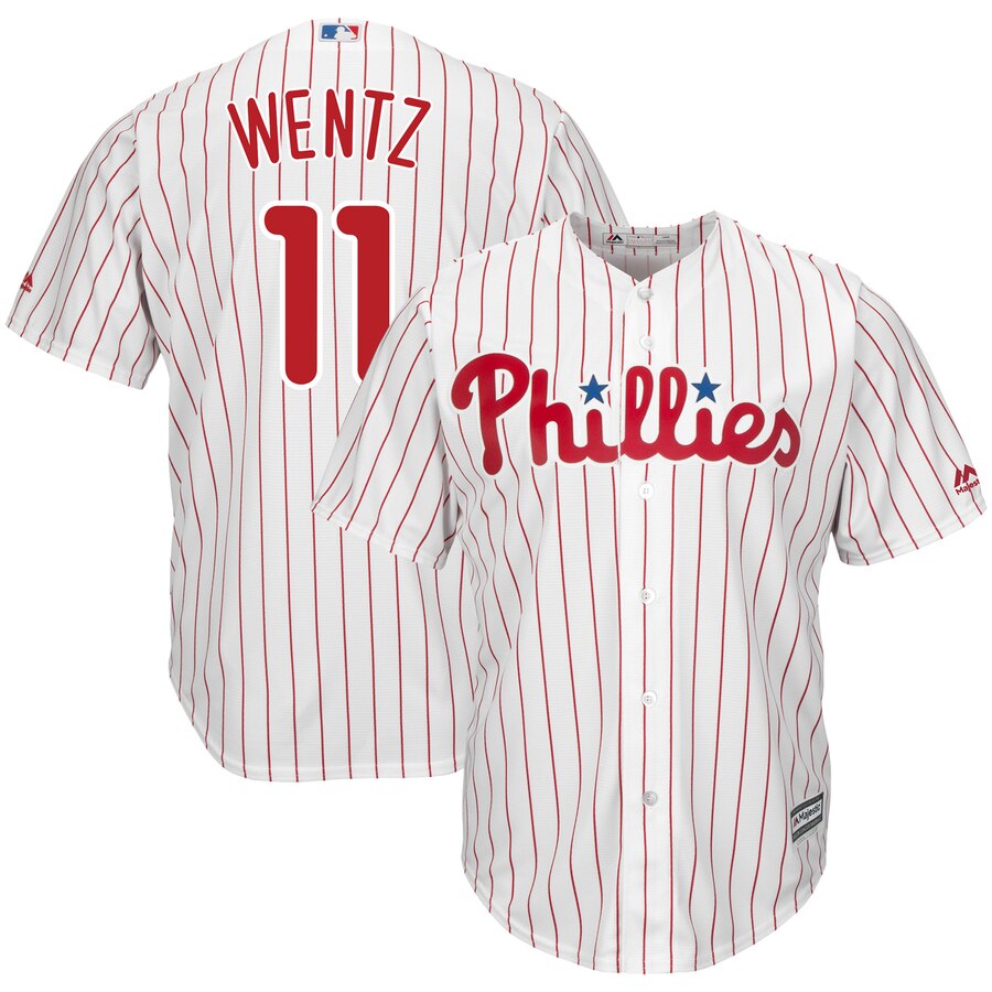 Carson Wentz Philadelphia Phillies Majestic X Mlb Crossover Cool Base Player Jersey - White