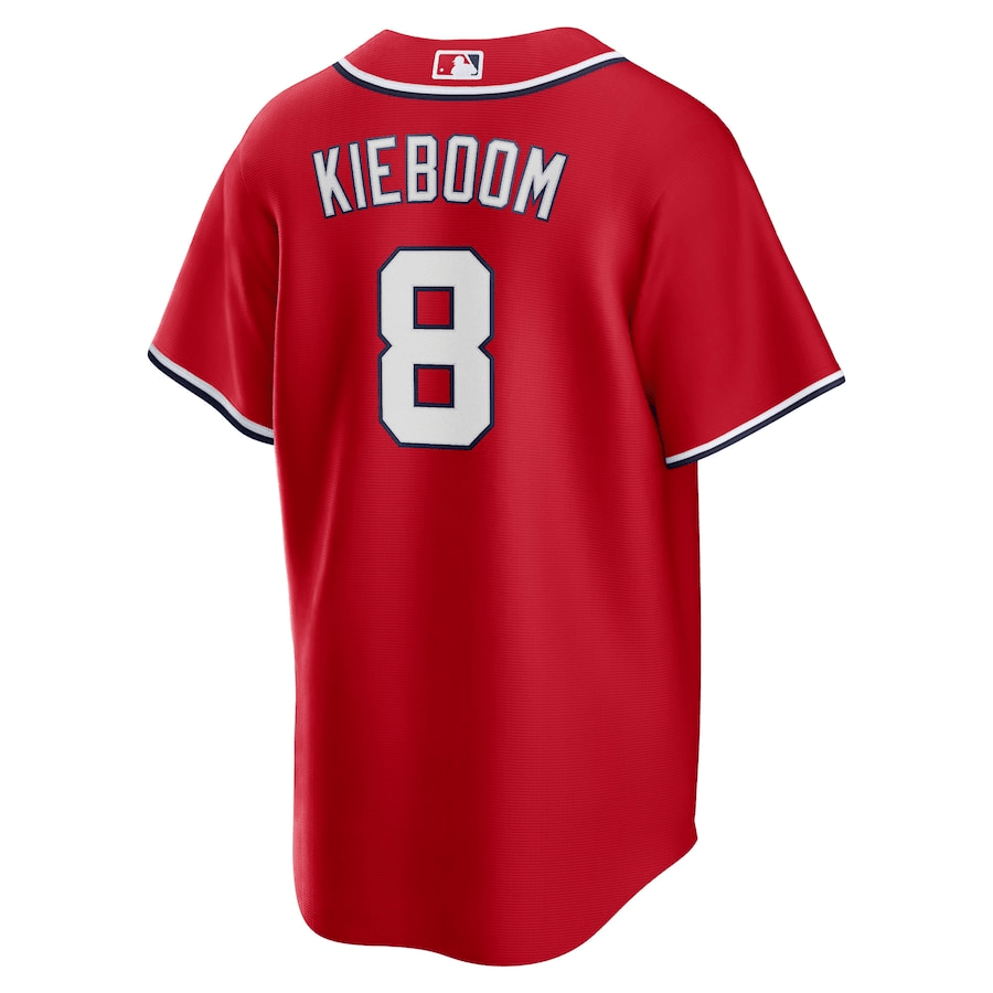 Alternative view of Carter Kieboom 8 Washington Nationals Alternate Men Jersey - Red - JS433 