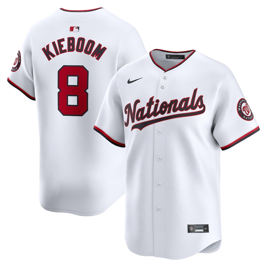 Carter Kieboom 8 Washington Nationals Home Limited Men Jersey - White - JS889 