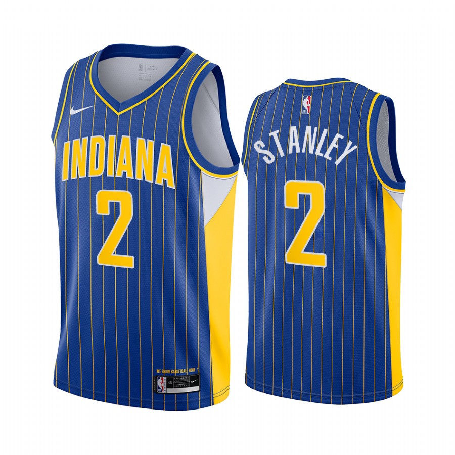 Cassius Stanley Indiana Pacers 2020-21 Blue City Edition Basketball Jersey New Uniform