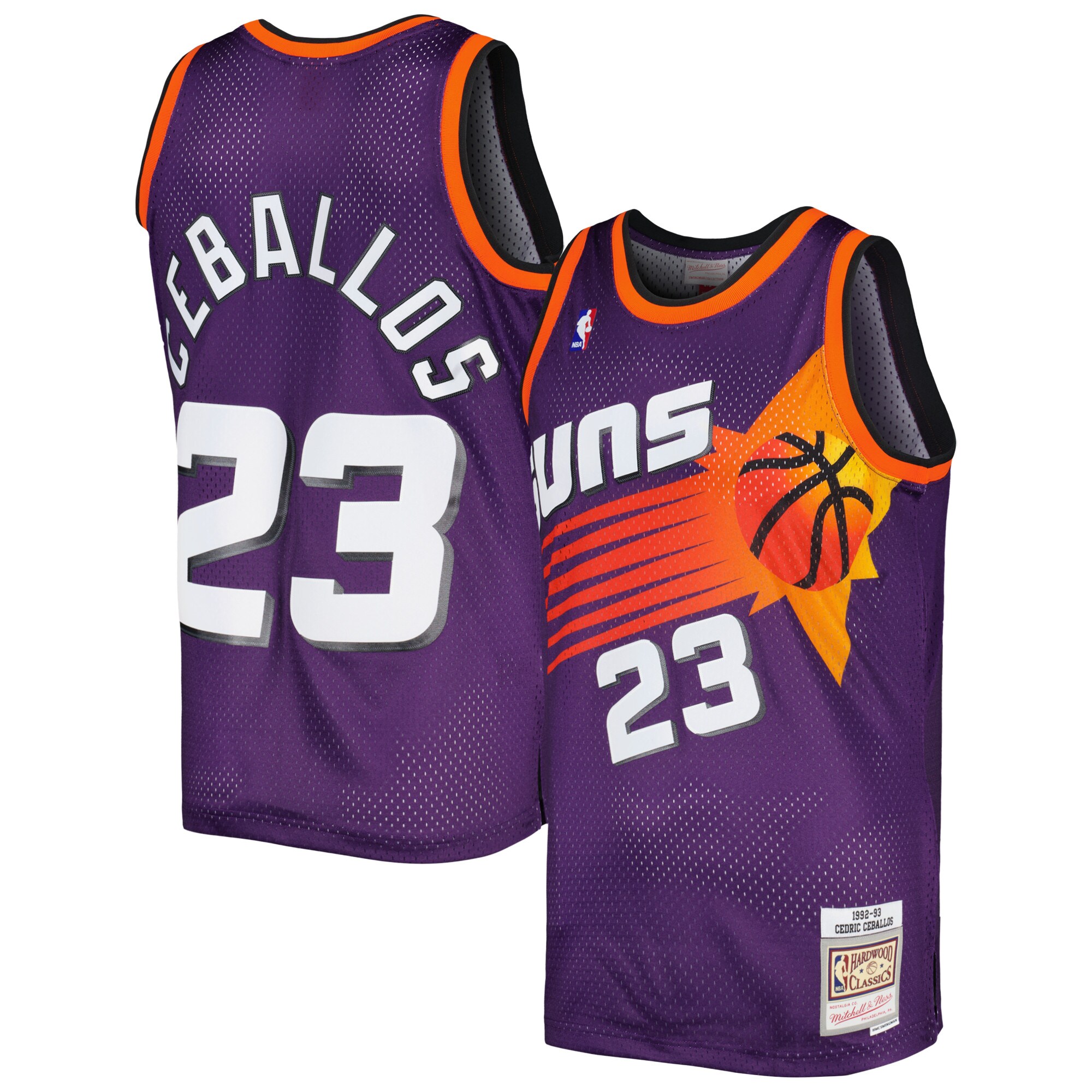 Alternative view of Cedric Ceballos Phoenix Suns Mitchell & Ness 1996-97 Hardwood Classics Swingman Basketball Jersey - Purple