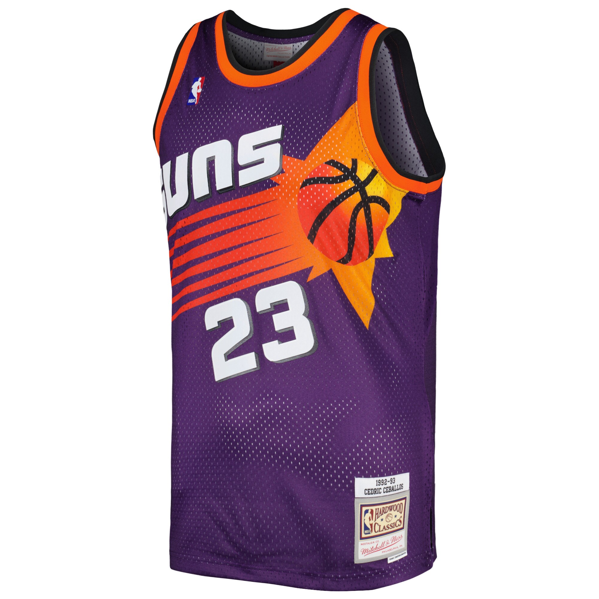 Alternative view of Cedric Ceballos Phoenix Suns Mitchell & Ness 1992/93 Hardwood Classics Swingman Basketball Jersey - Purple