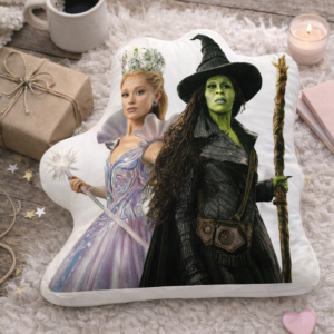Alternative view of Fantasy Twin Witches Decorative Pillow – Magical Good & Dark Witch Design, Unique Home Décor Gift