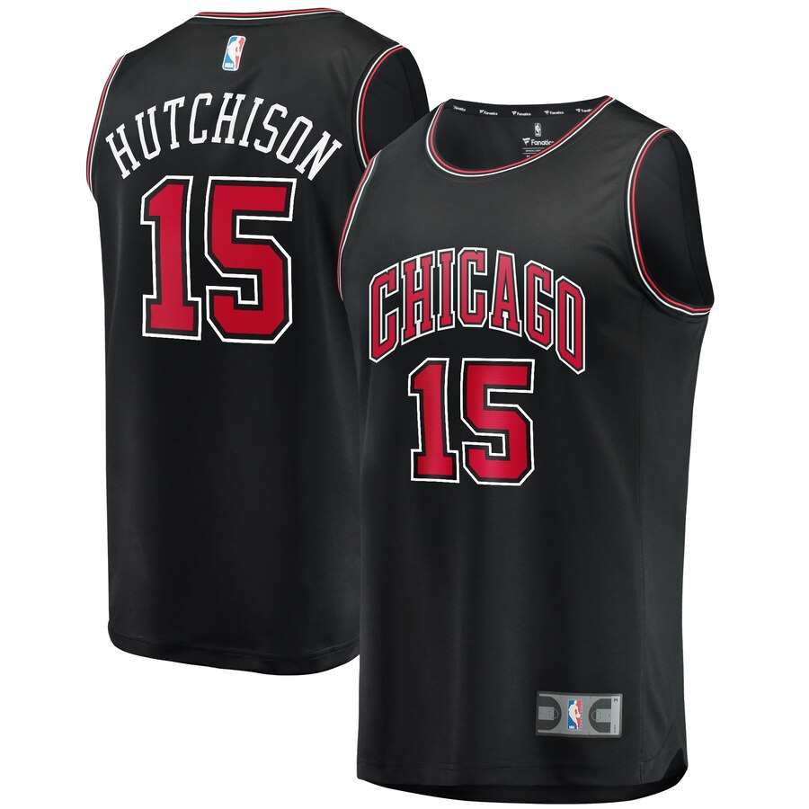 Chandler Hutchison Chicago Bulls Fanatics Branded Youth Fast Break Player Basketball Jersey - Statement Edition - Black