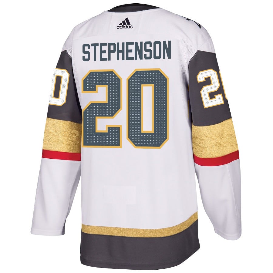 Alternative view of Chandler Stephenson 20 Vegas Golden Knights Stanley Cup 2023 Champions Patch Away Breakaway Men Hockey Jersey - White - JS614 