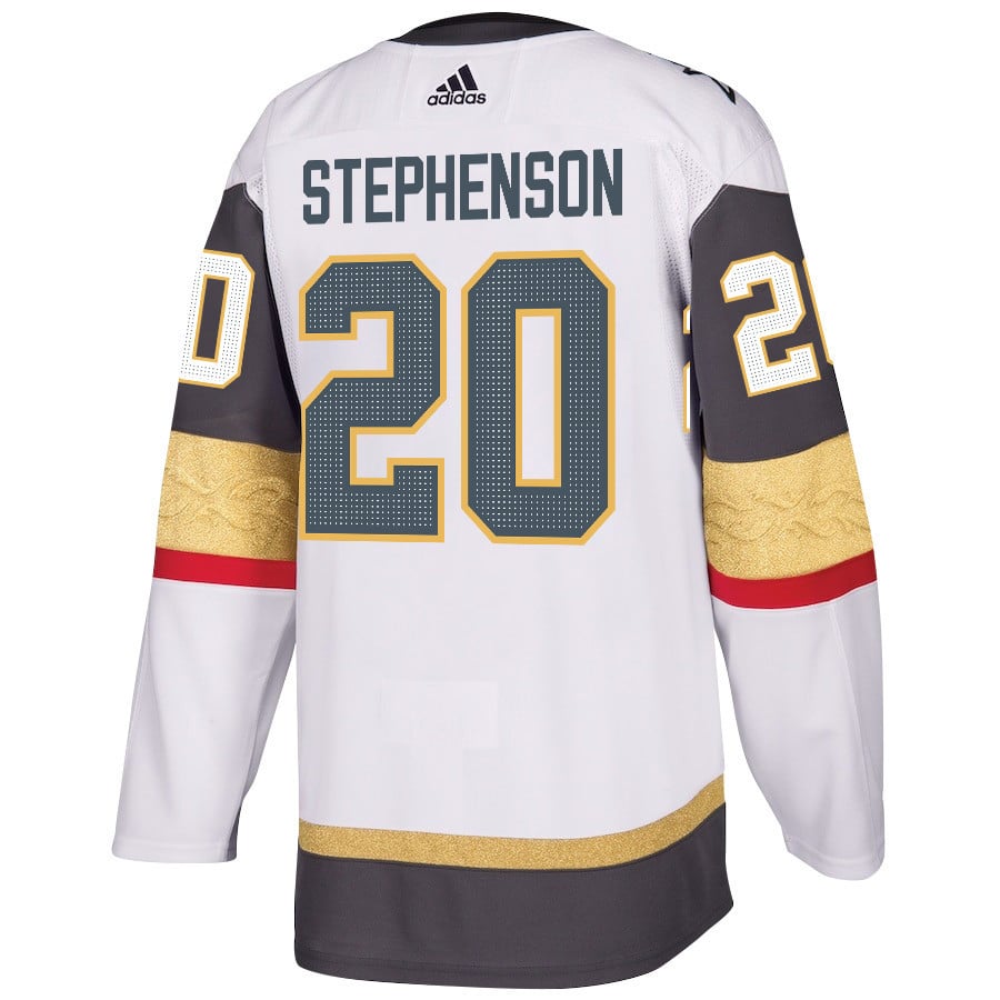 Alternative view of Chandler Stephenson 20 Vegas Golden Knights Stanley Cup 2023 Final Patch Away Breakaway Men Hockey Jersey - White - JS392 