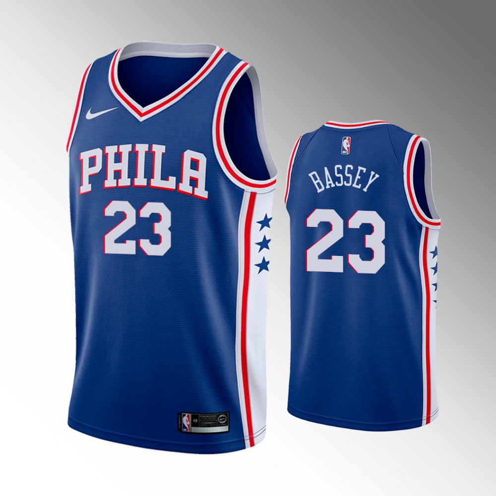 Charles Bassey Philadelphia 76ers 2021 Icon Edition Blue 2021 Nba Draft Basketball Jersey